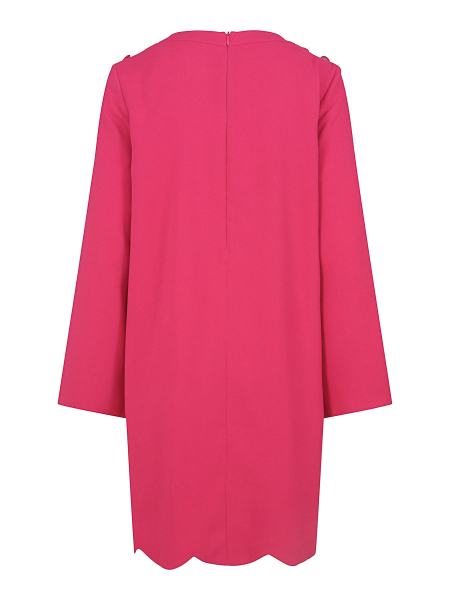 Button shoulder dress Cerise