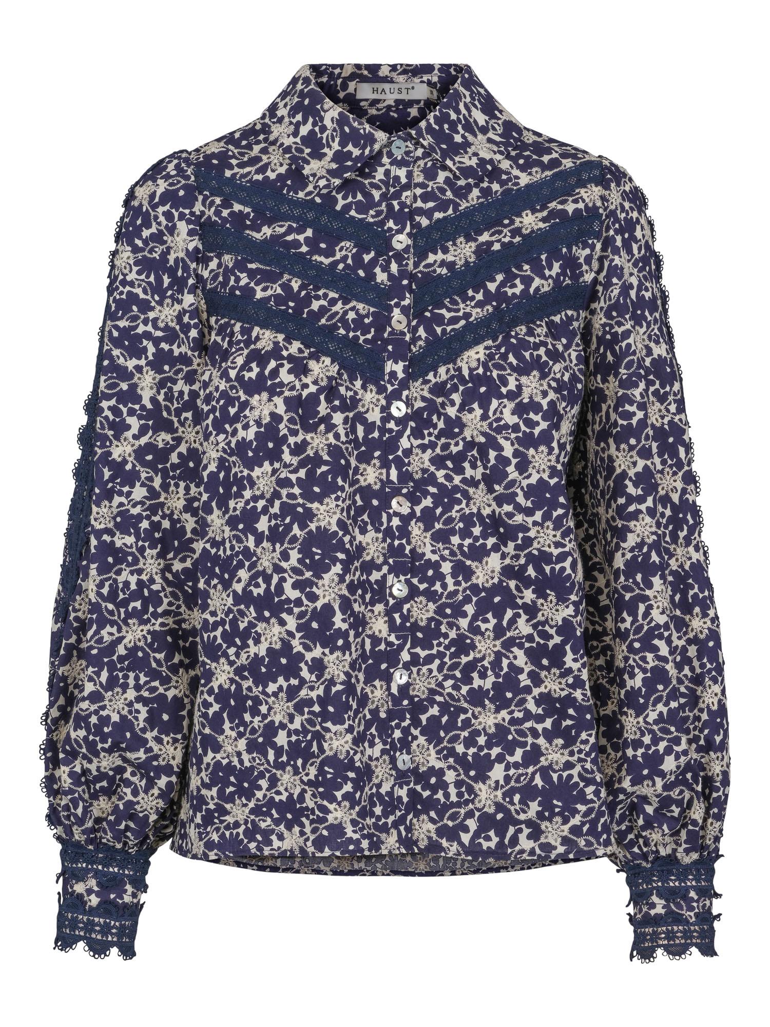 Flower blouse Marineblå