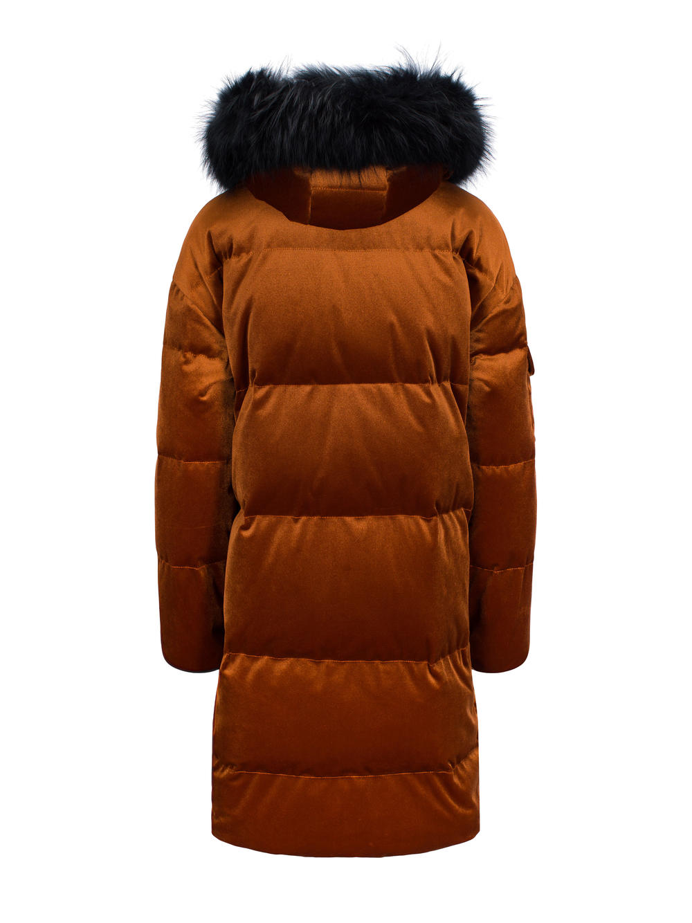 Velvet down jacket Cognac