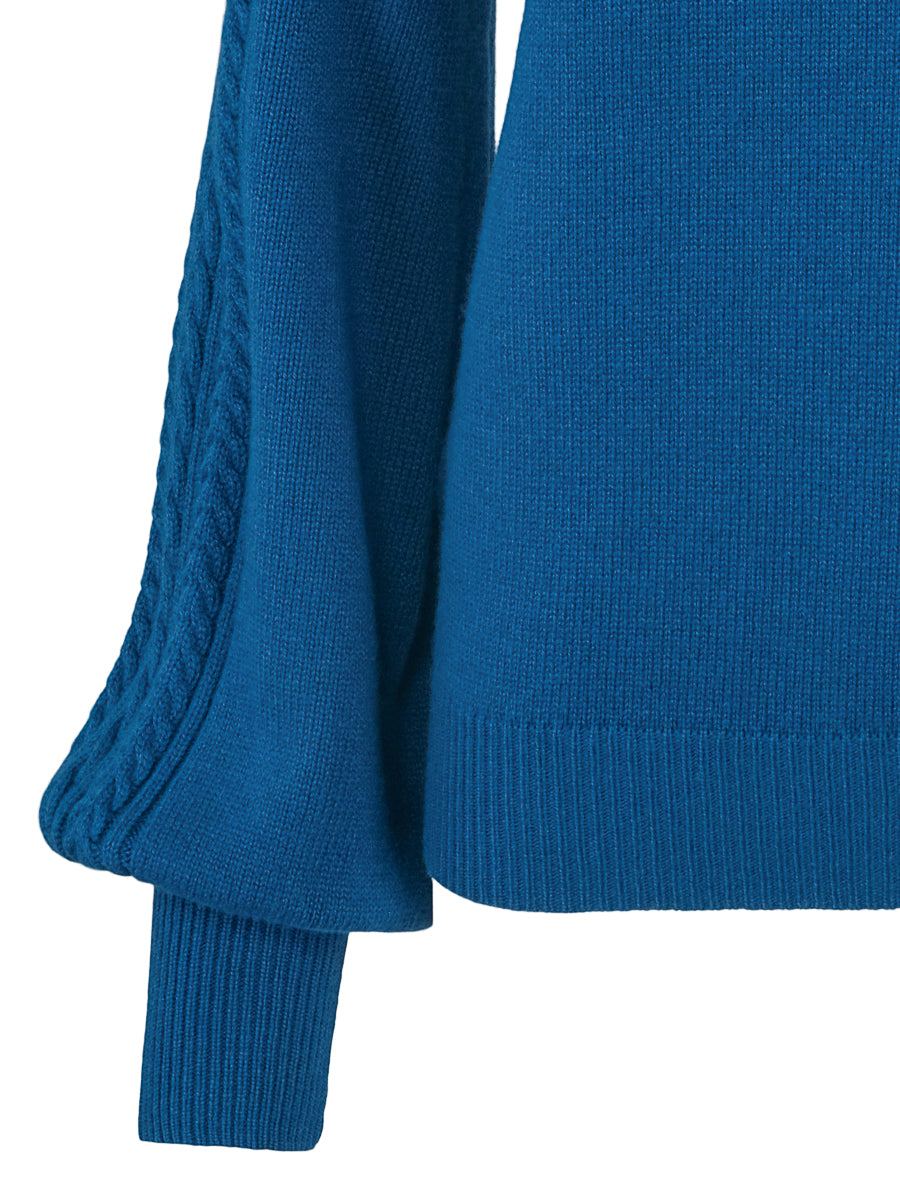 Feminin knitted pullover Aquamarine