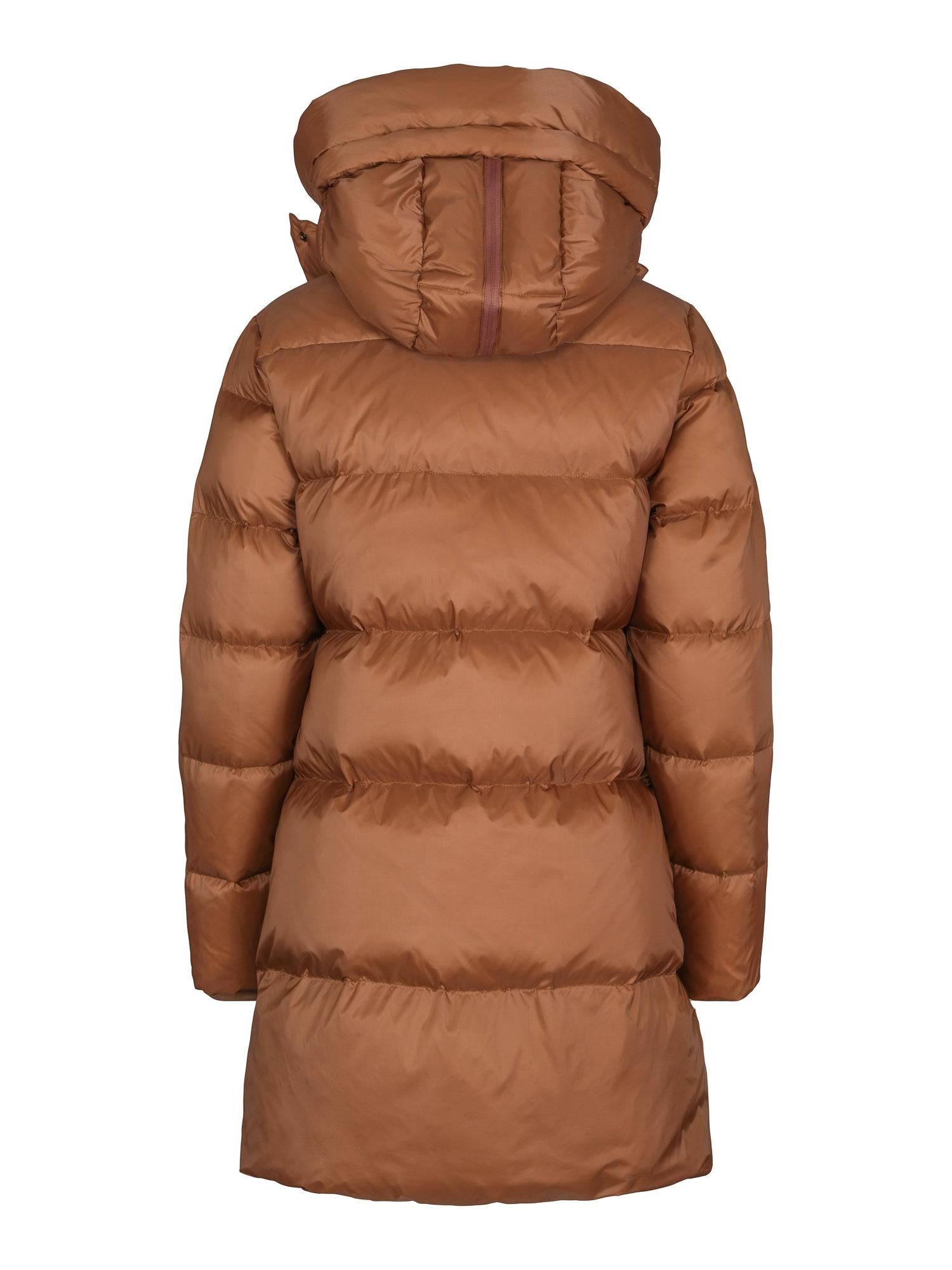 3/4 long hooded down jacket Taupe