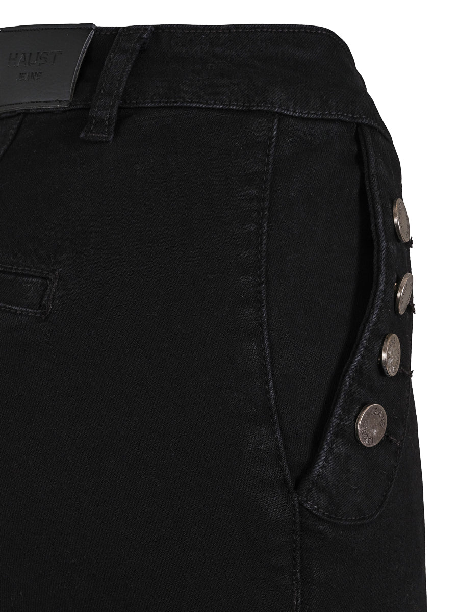 Button detail denim Black