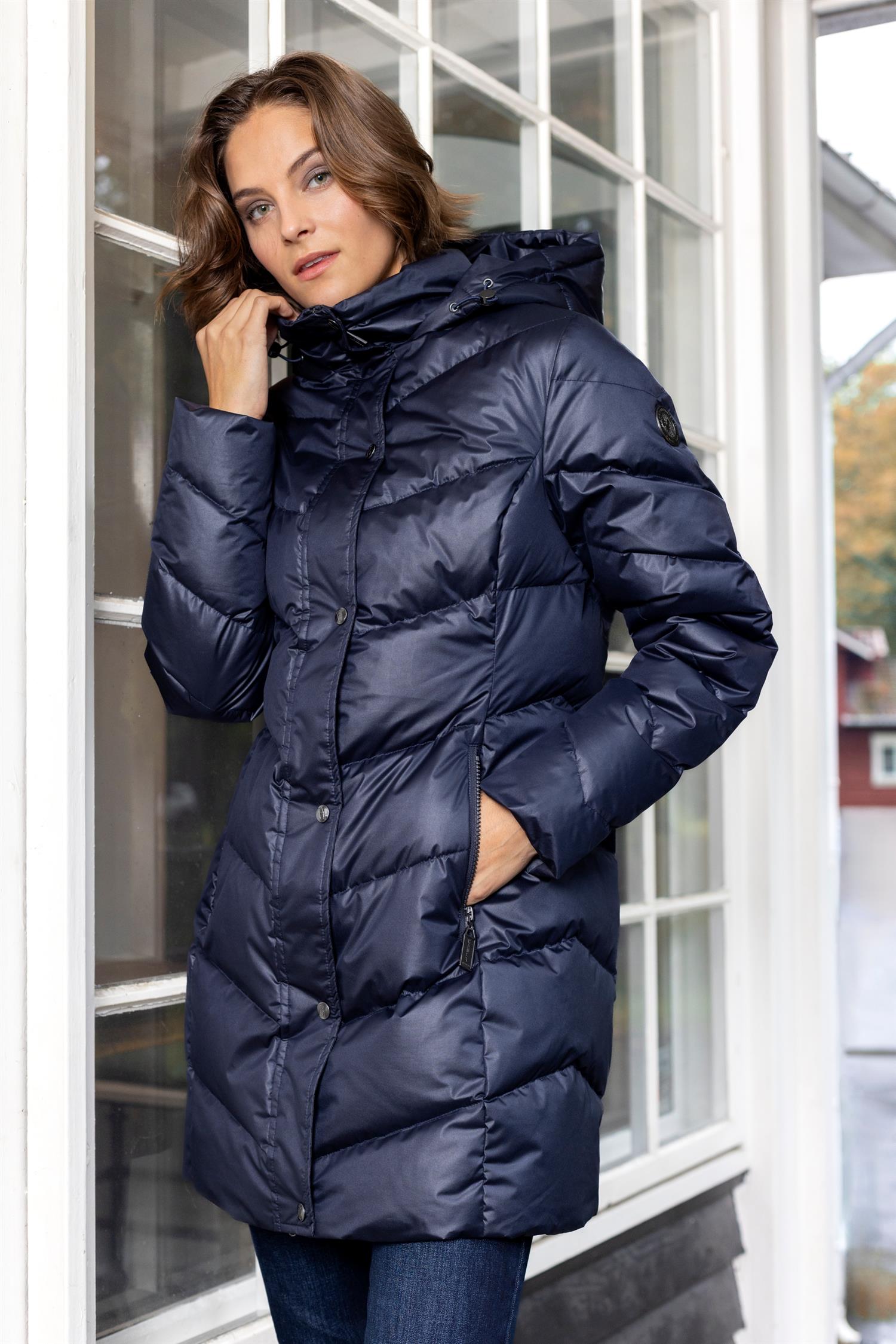 Down jacket Marineblå