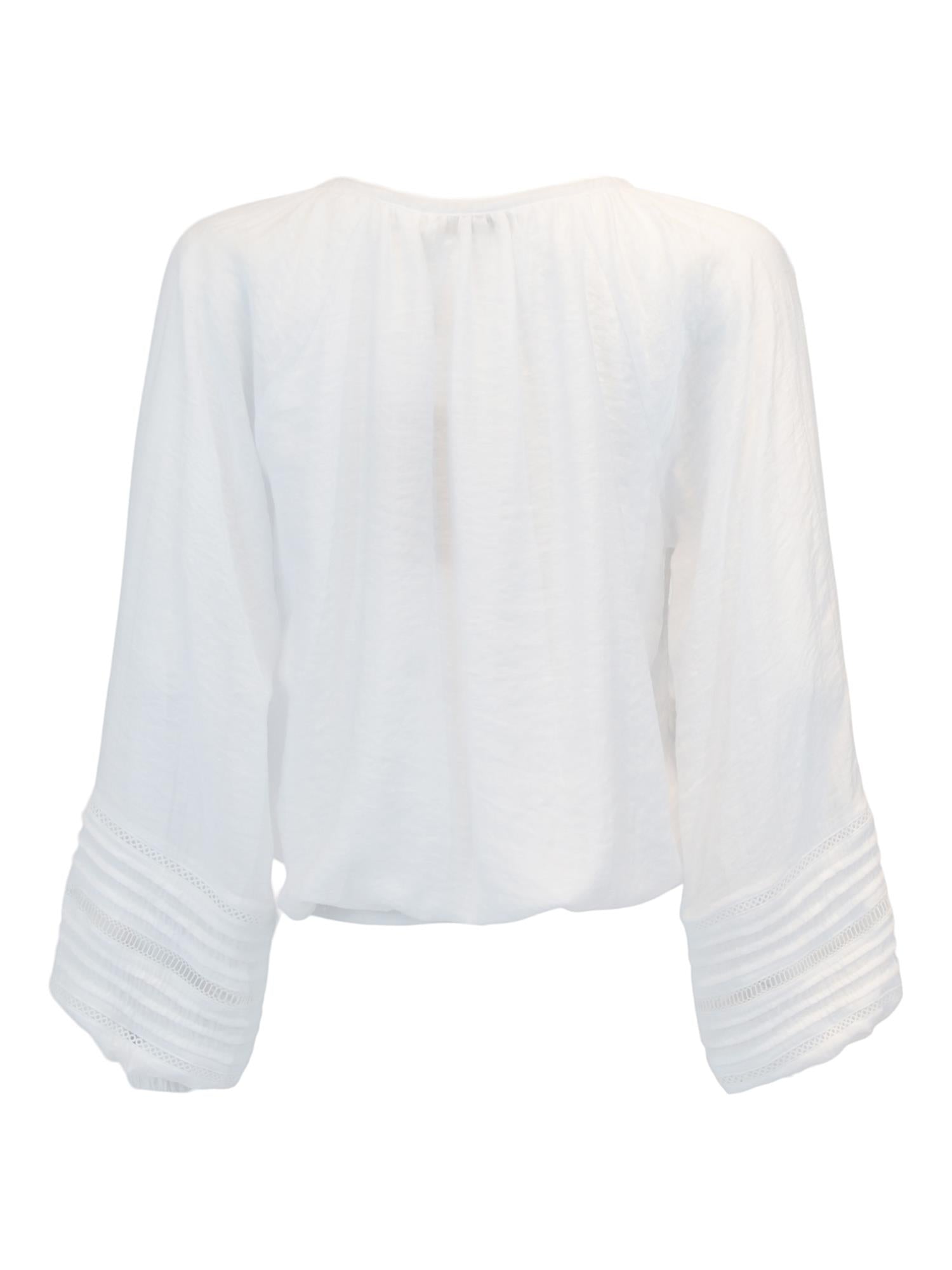 Seam detail sleeve blouse Hvit