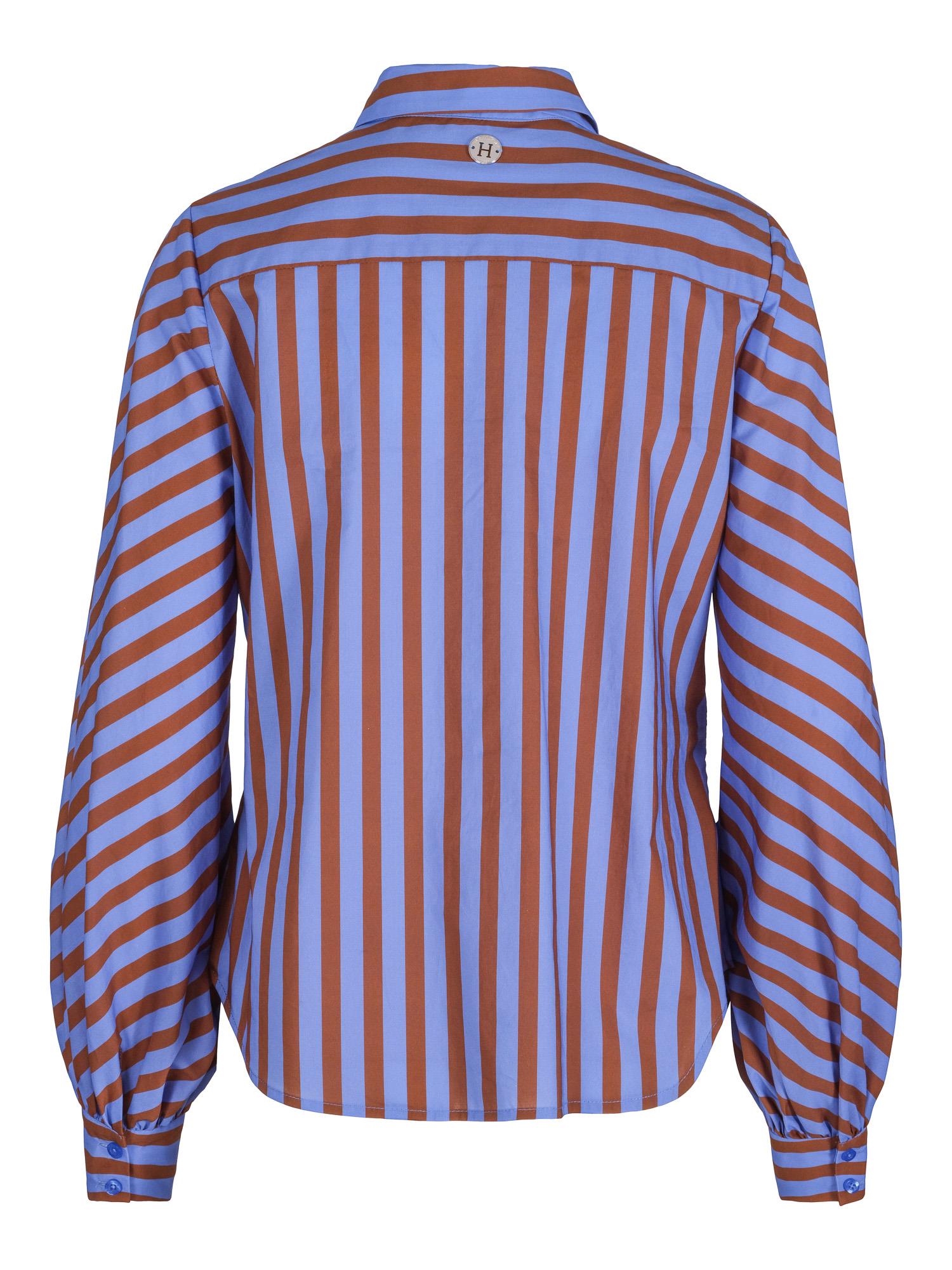 Detailed striped blouse Blå