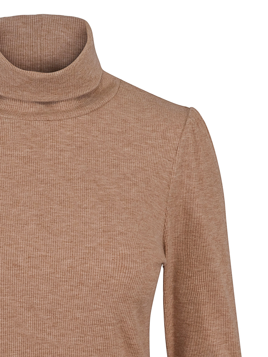 Rib rollneck Sand Mel.