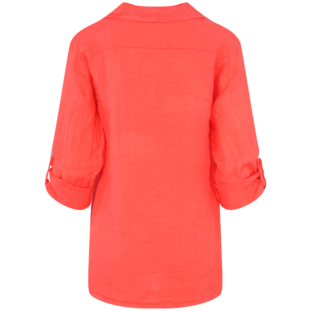 Casual linen shirt Coral