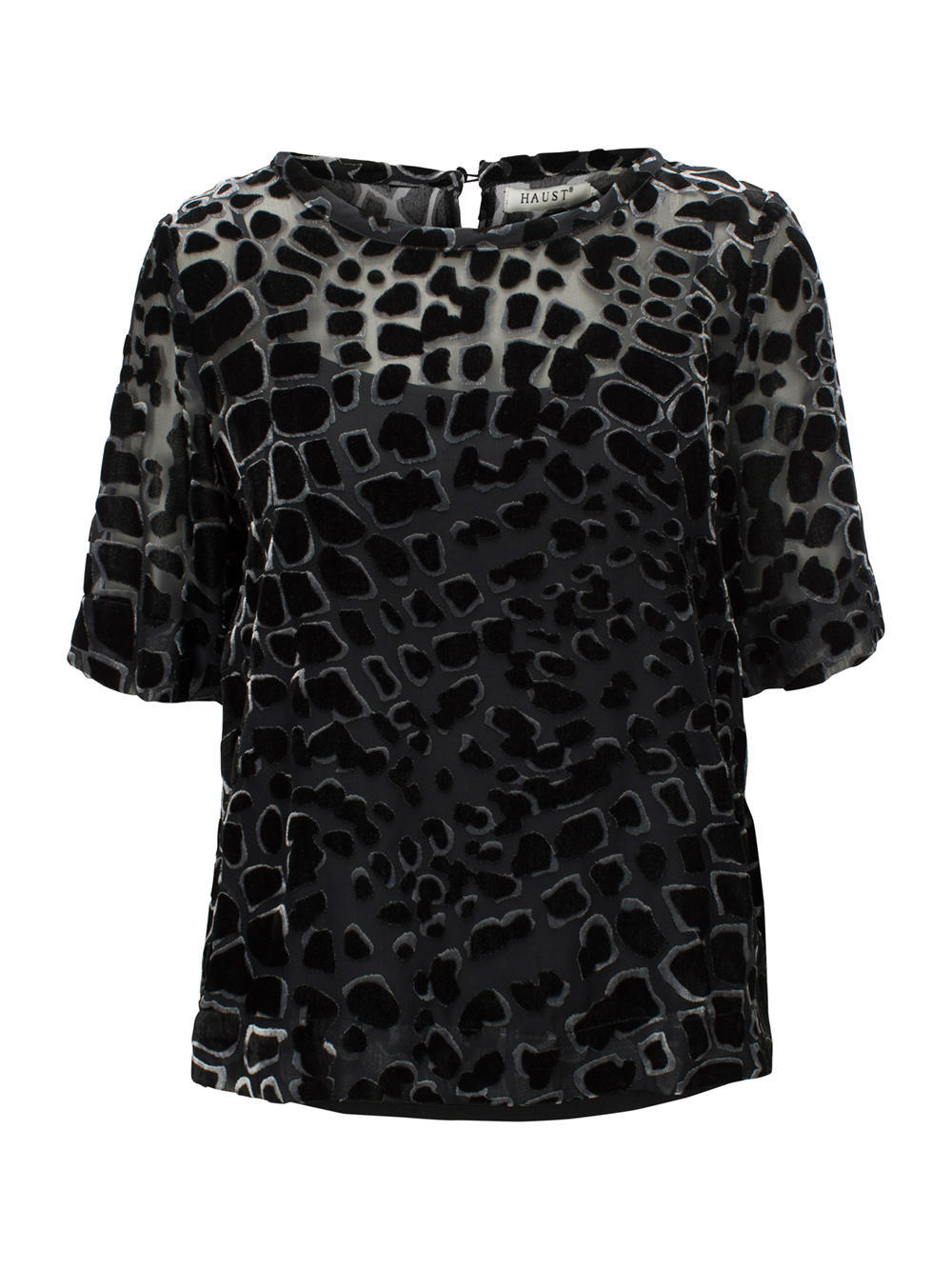 Squared animal top Black