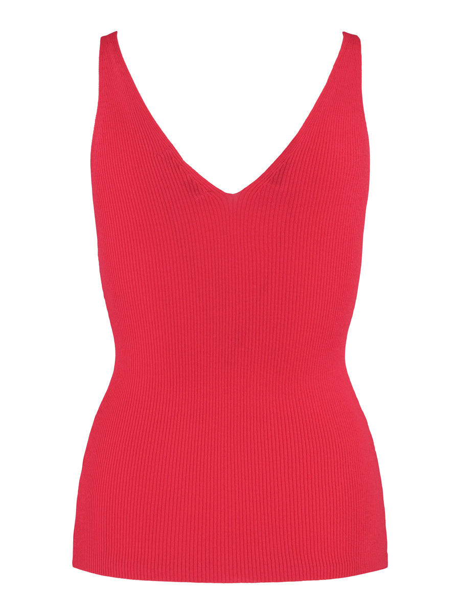 Rib knitted singlet Berry