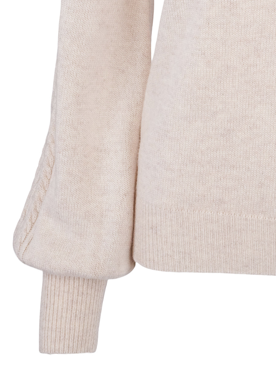 Feminin knitted pullover Light Sand