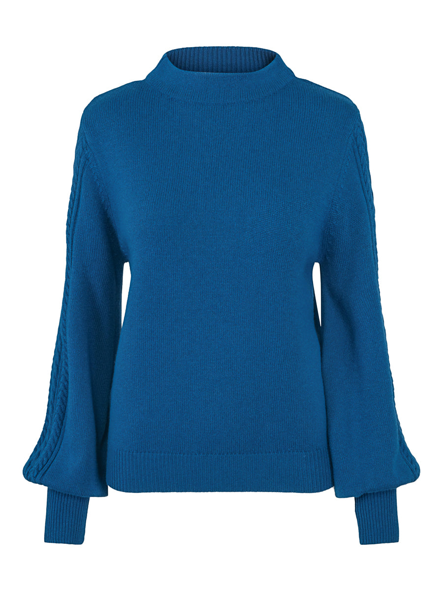 Feminin knitted pullover Aquamarine