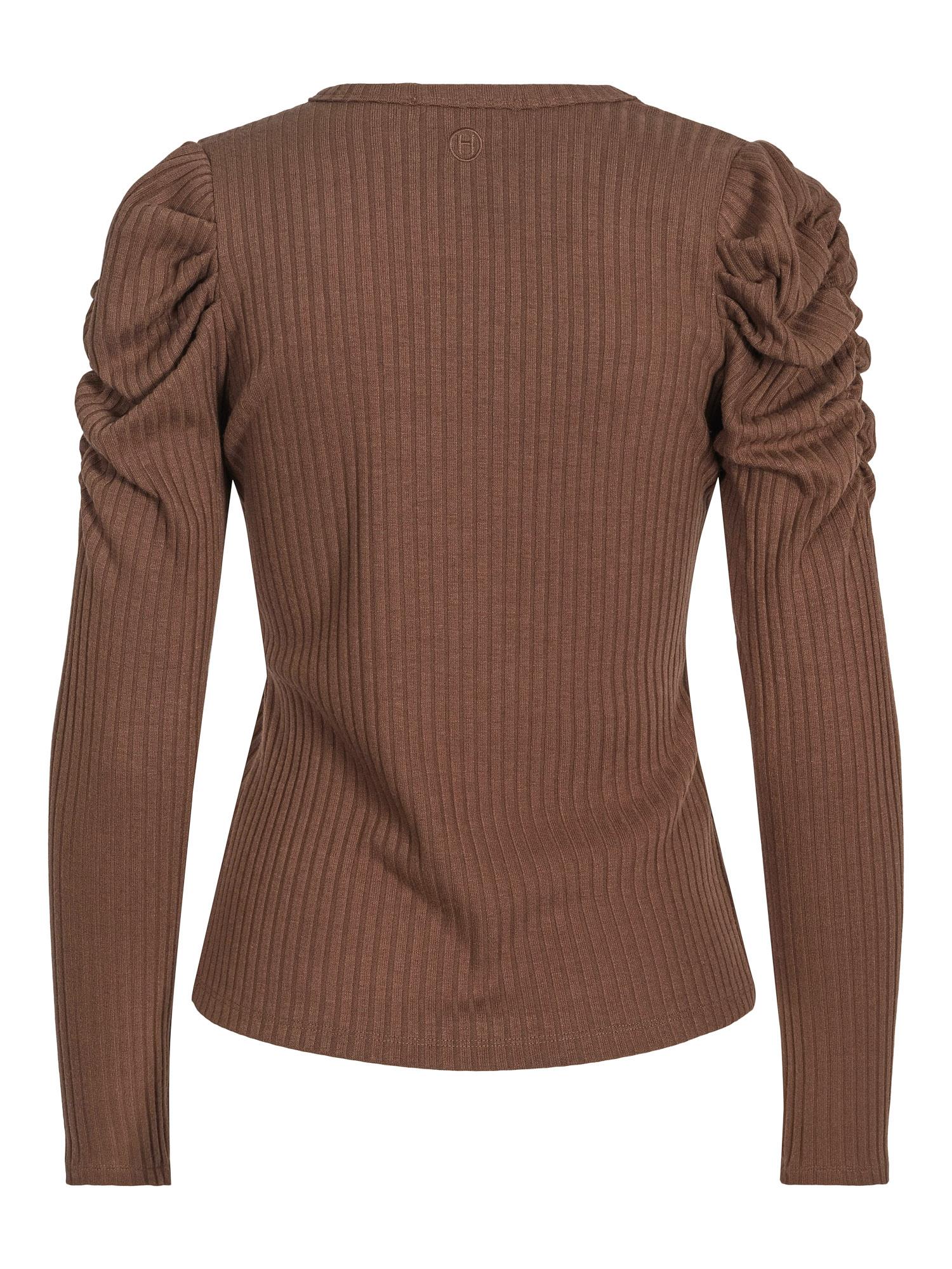 Rib feminine top Brown