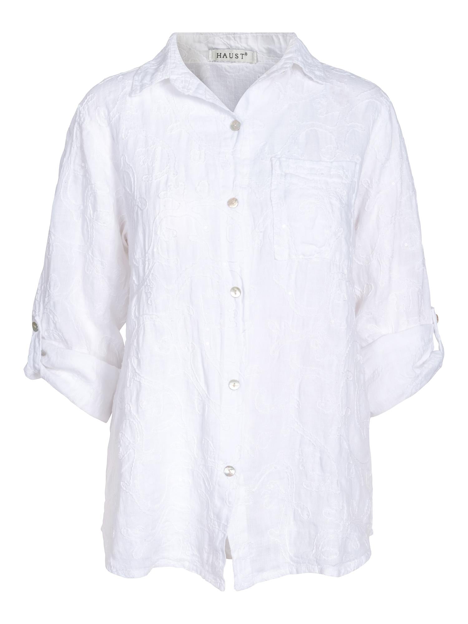 Casual linen shirt Hvit