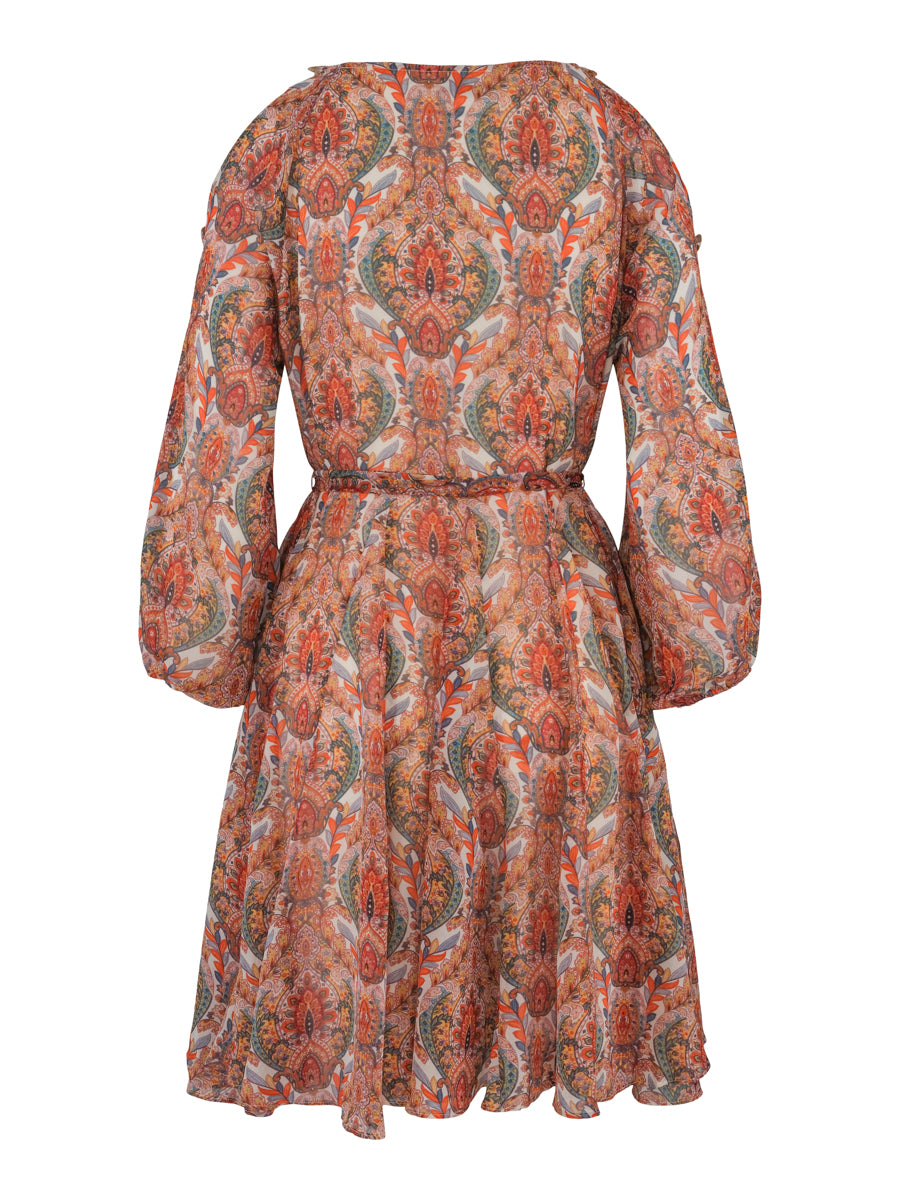 Chiffon detailed dress Paisley