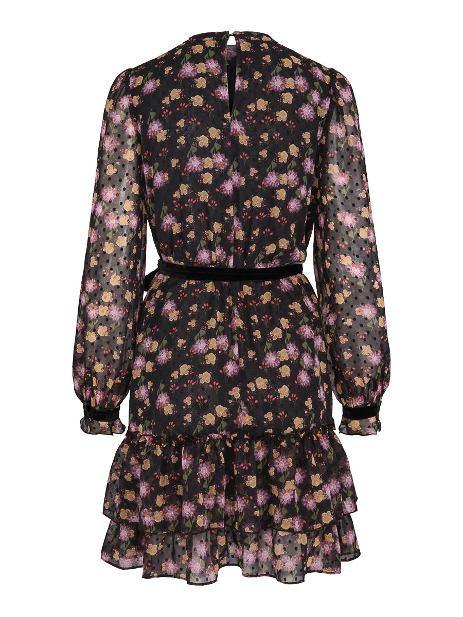 Velvet detailed dress Multi