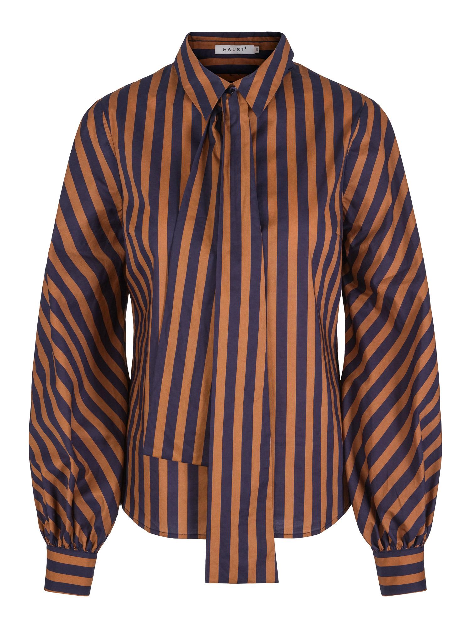 Detailed striped blouse Marineblå