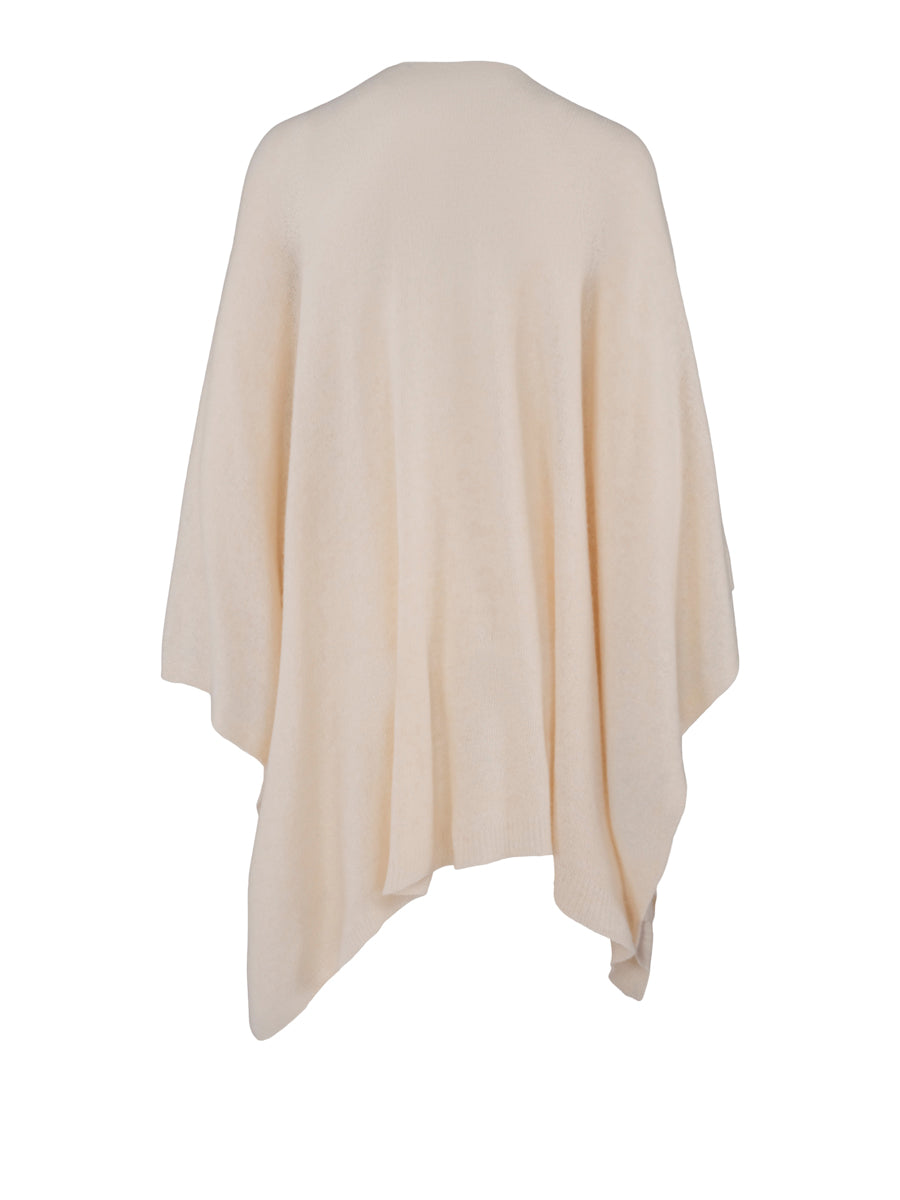 Cashmere poncho-cardigan Krem