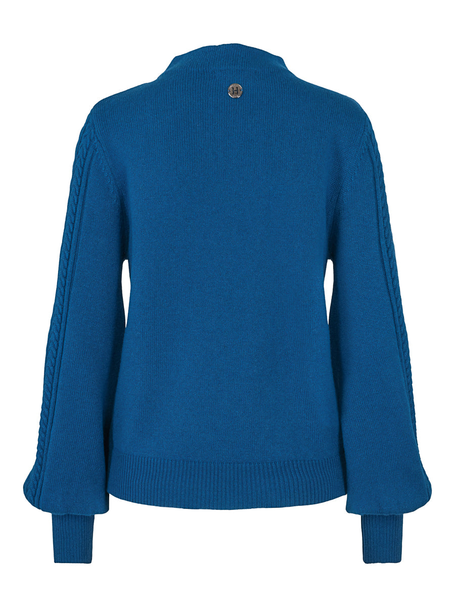 Feminin knitted pullover Aquamarine