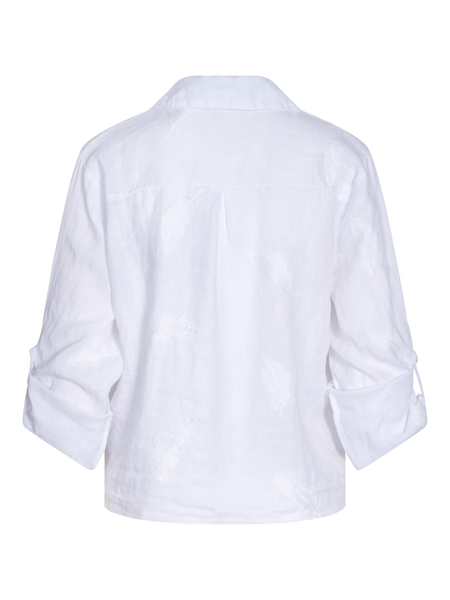 Tie linen shirt Hvit
