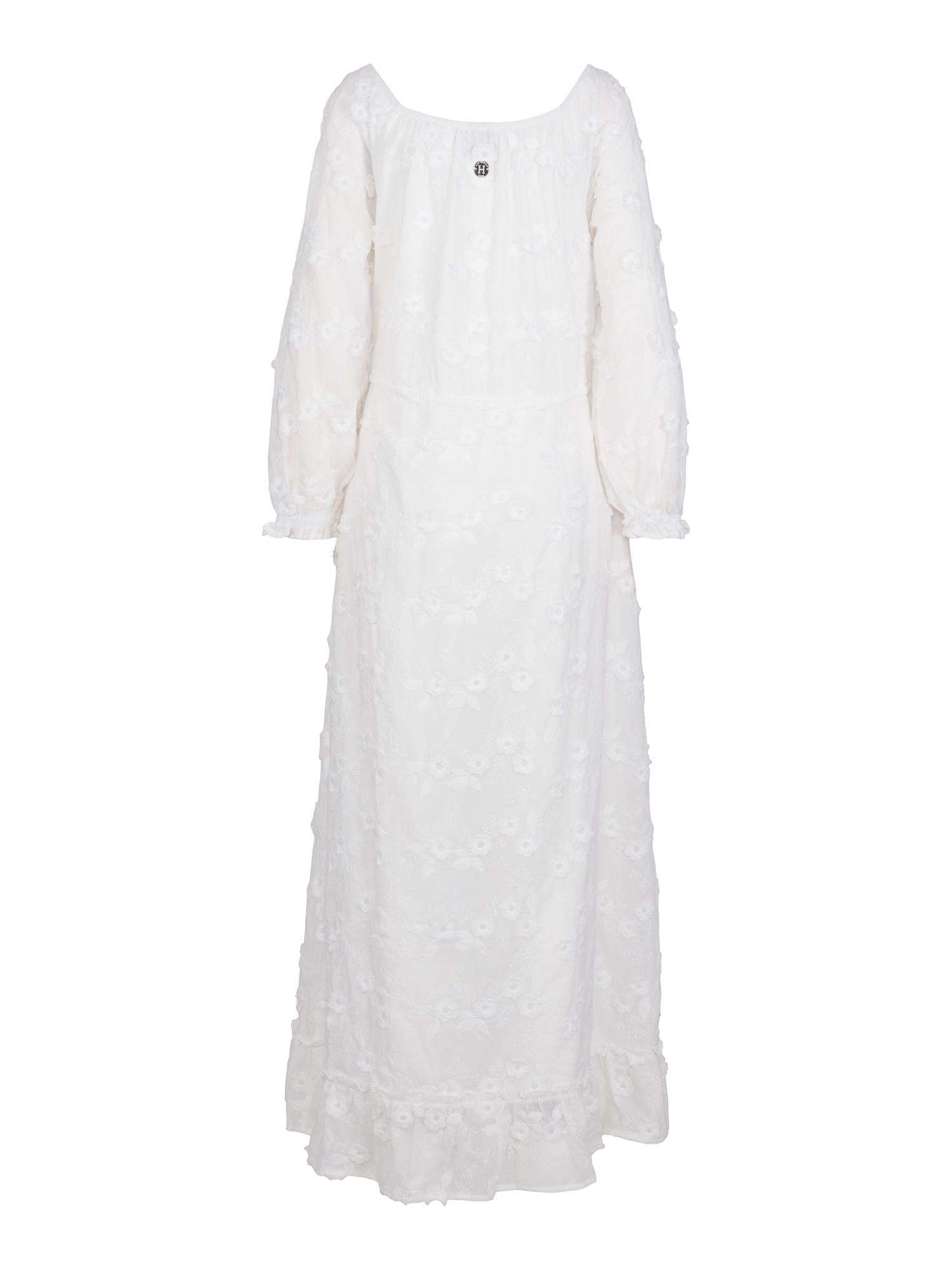 Feminine long dress Hvit