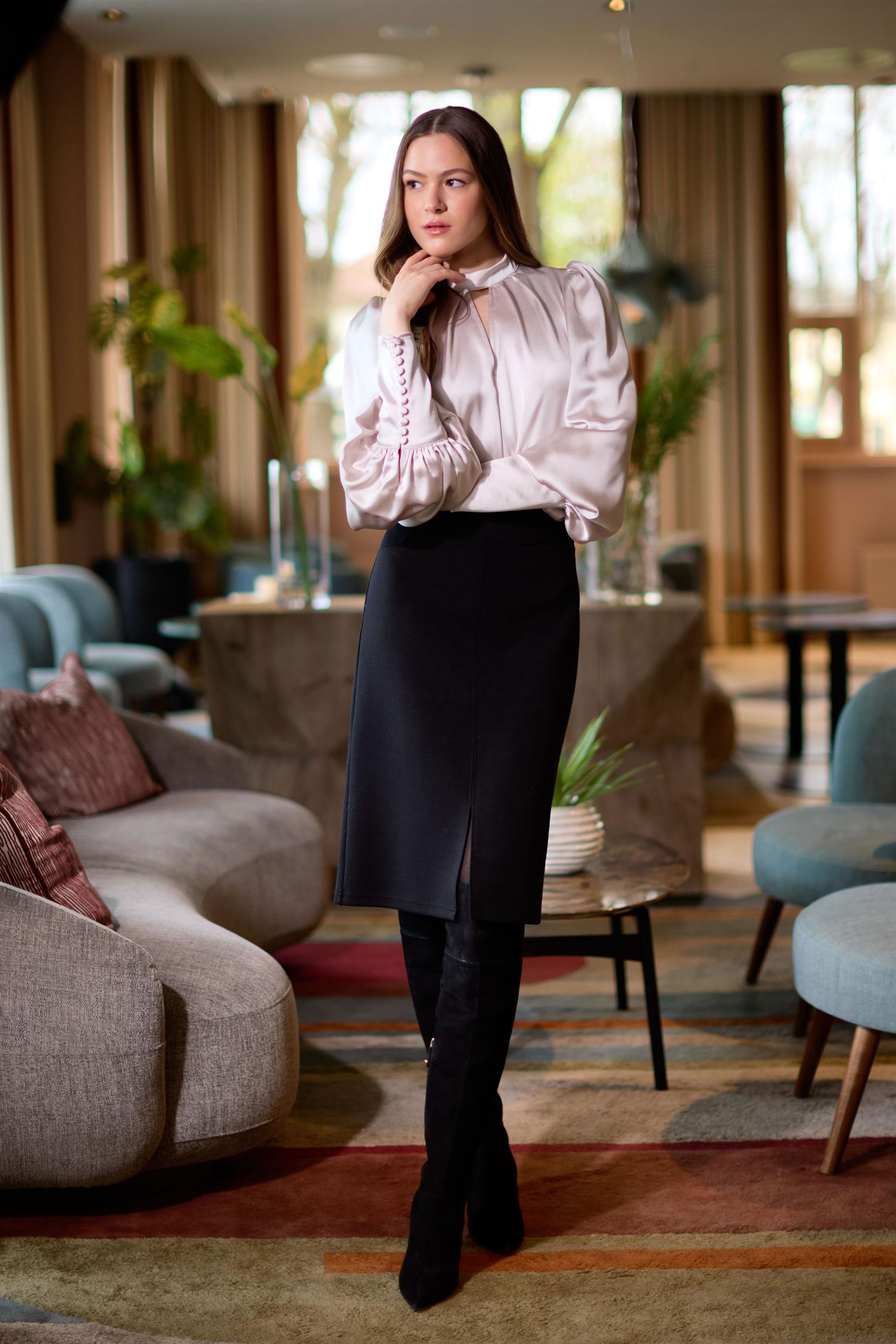 Special sleeve blouse lys-beige