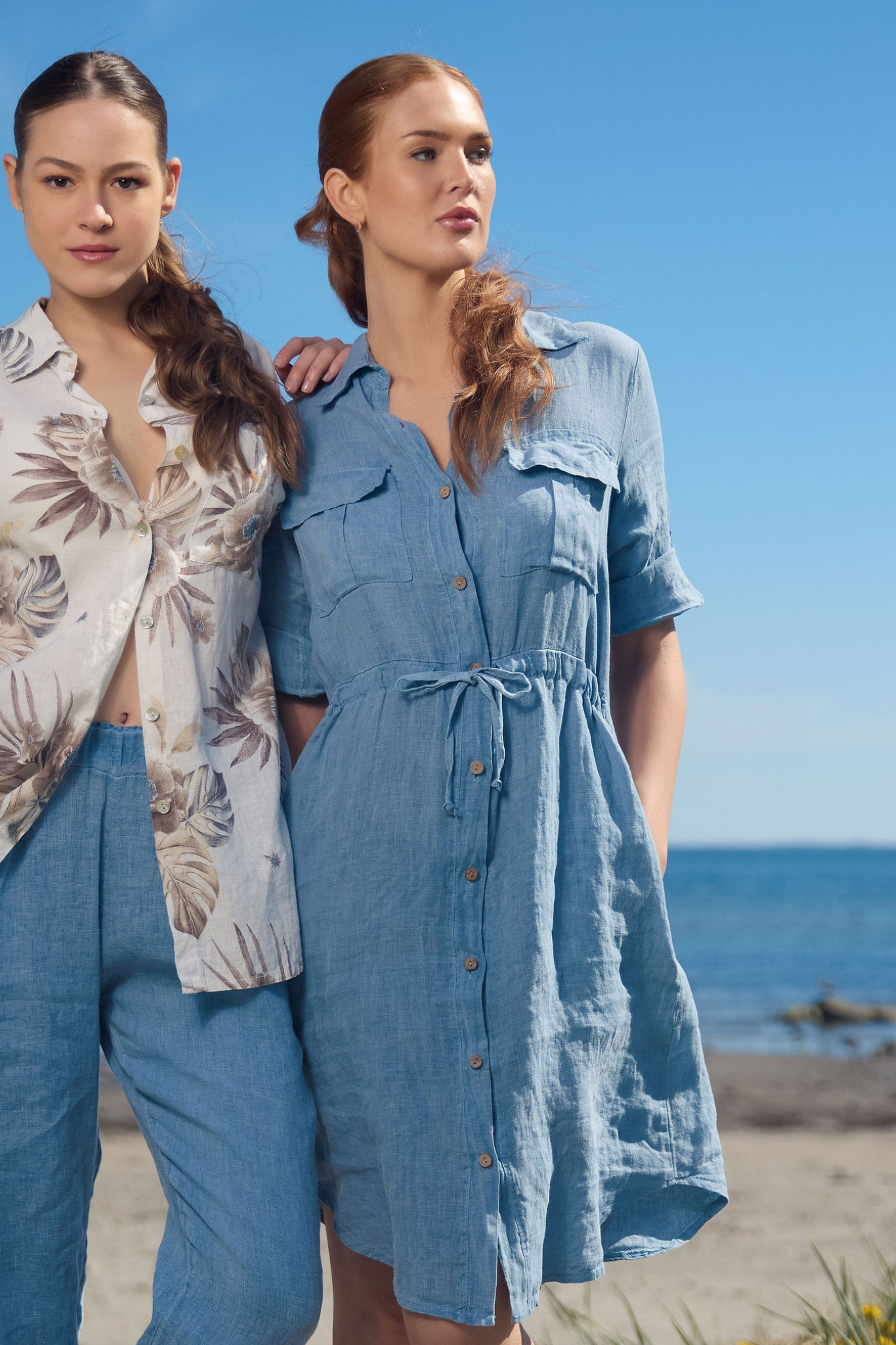 Short button dress Jeans blue