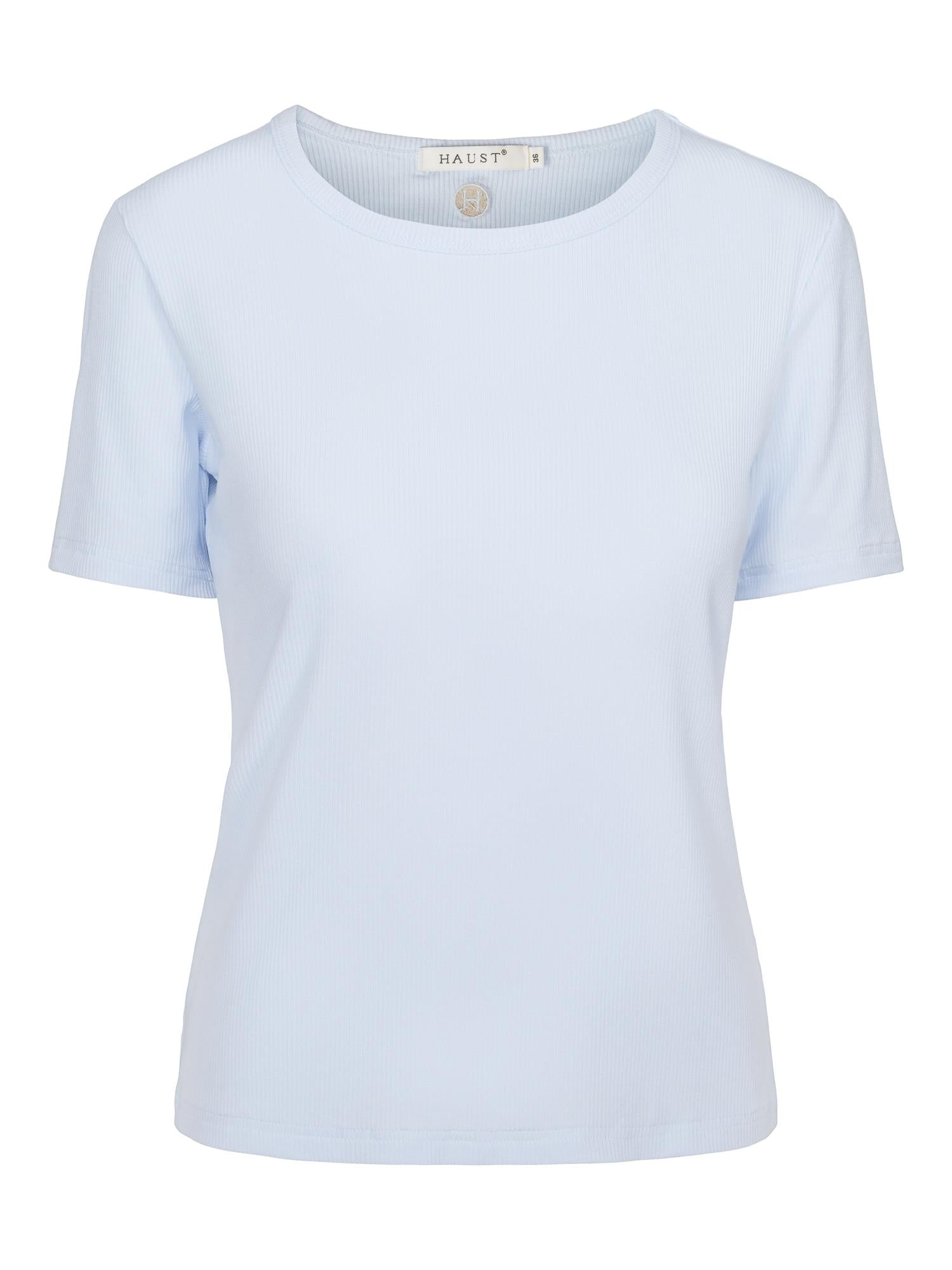 Ribbed short sleeved top Light Blue
