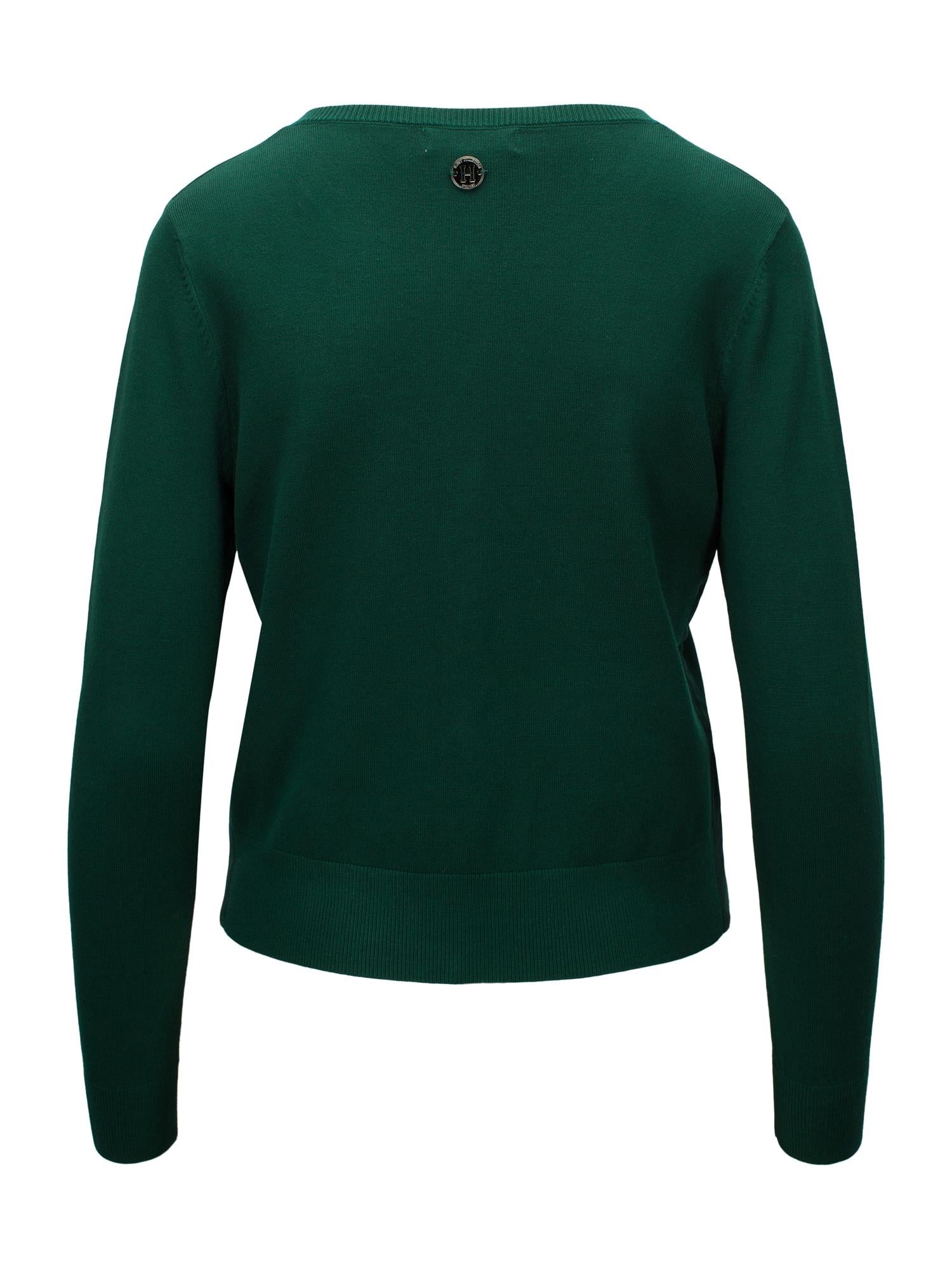 Knitted Short Cardigan Dark Green