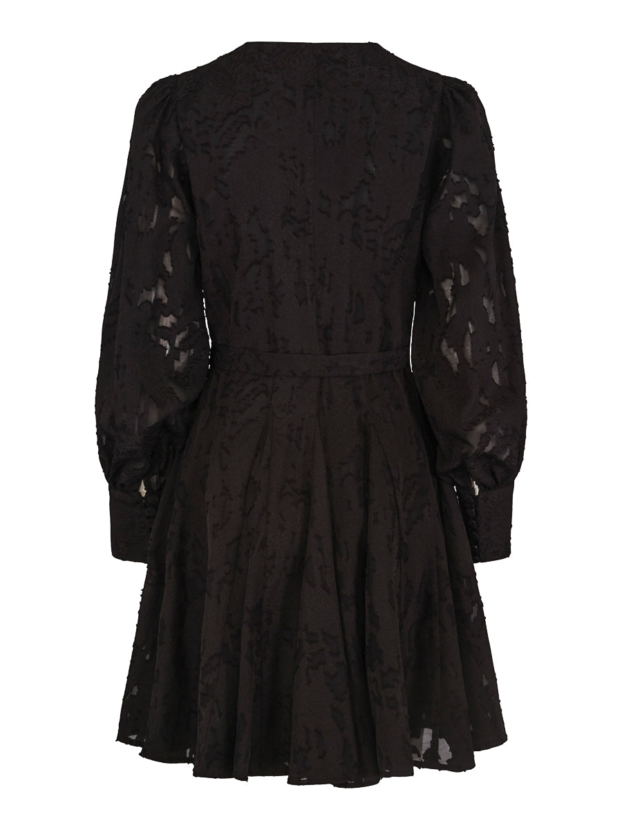 Fashion V-neck dress Black