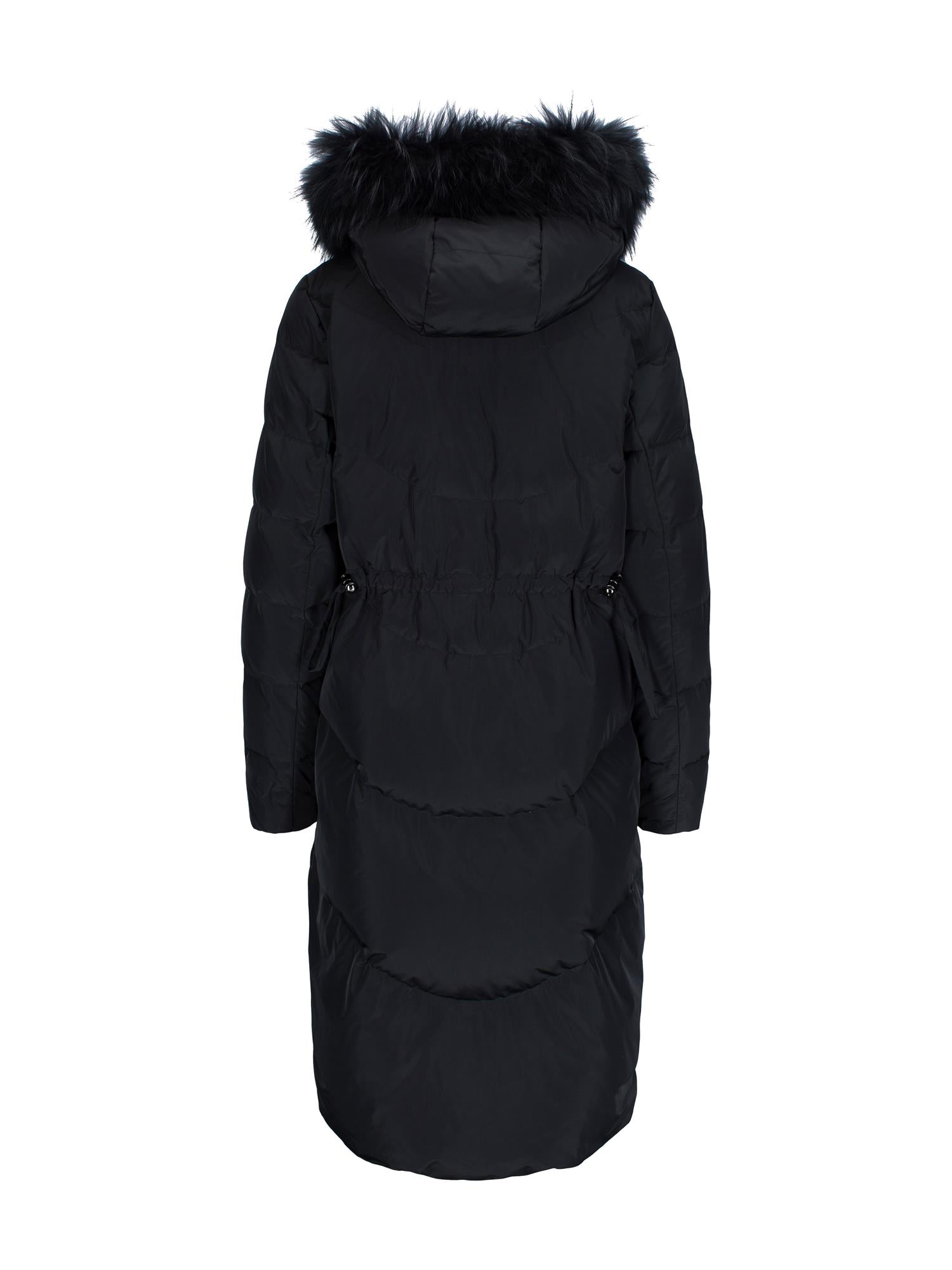 Fashion long puffer - fur Black