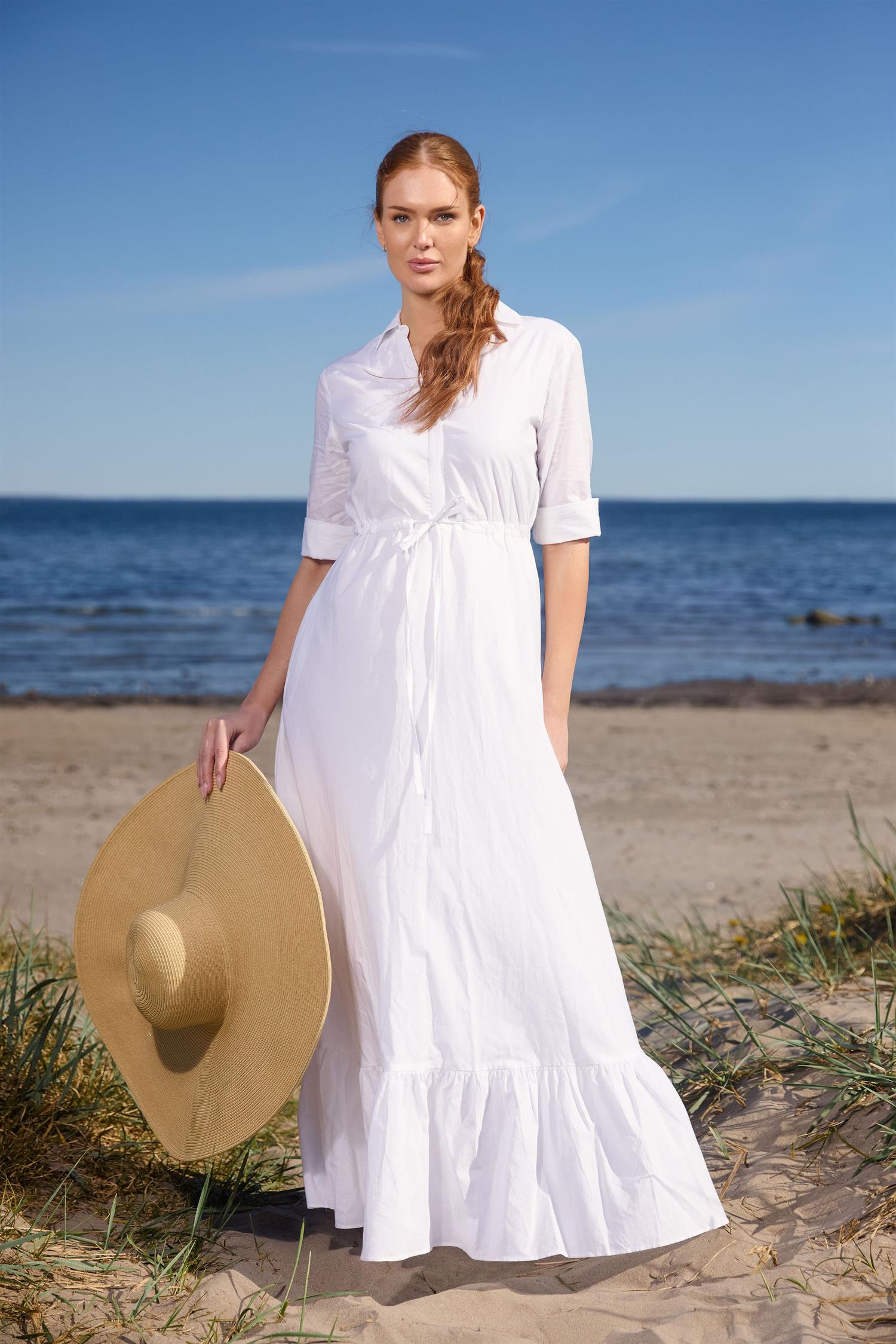 Light cotton dress Hvit