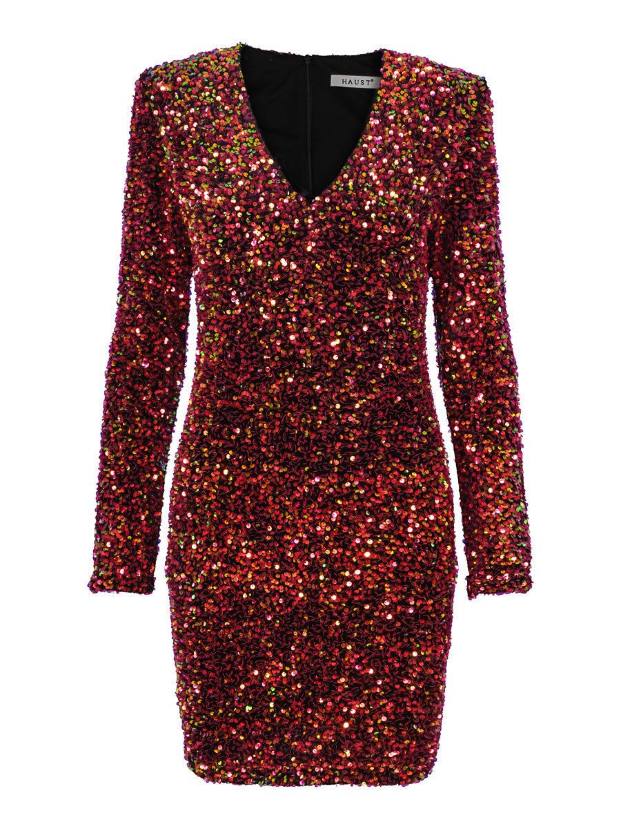 Fashion sequins dress Cerise