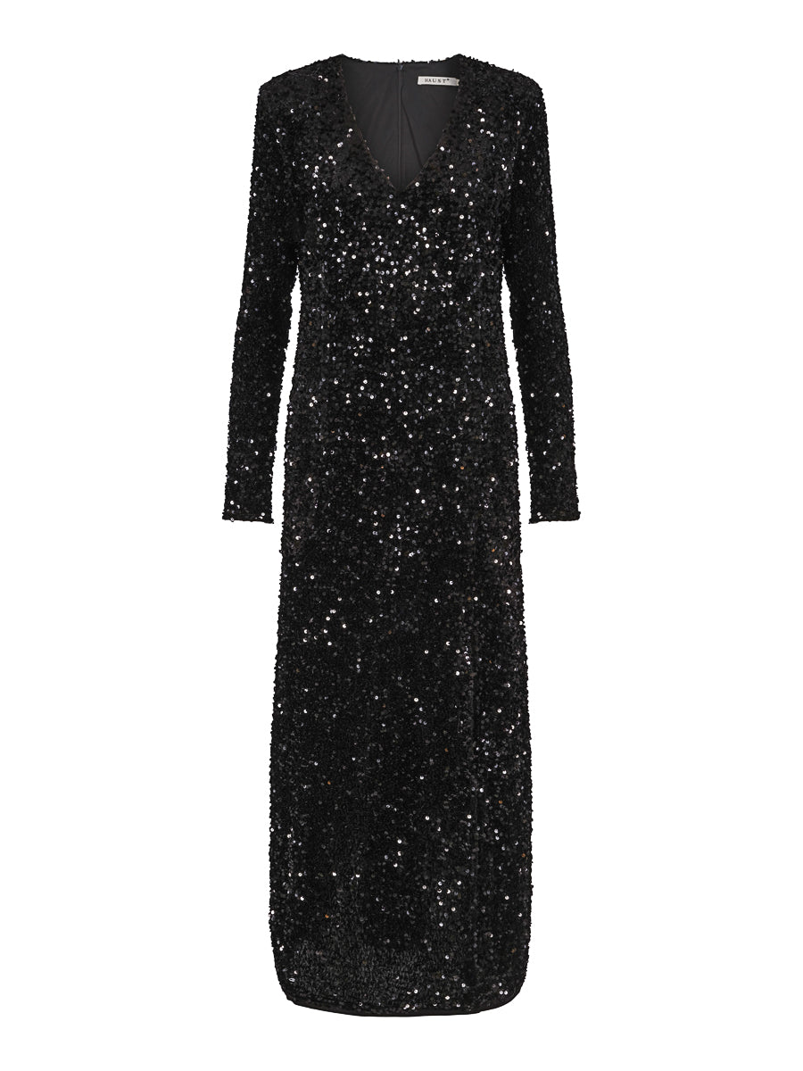 Long sequins dress Black