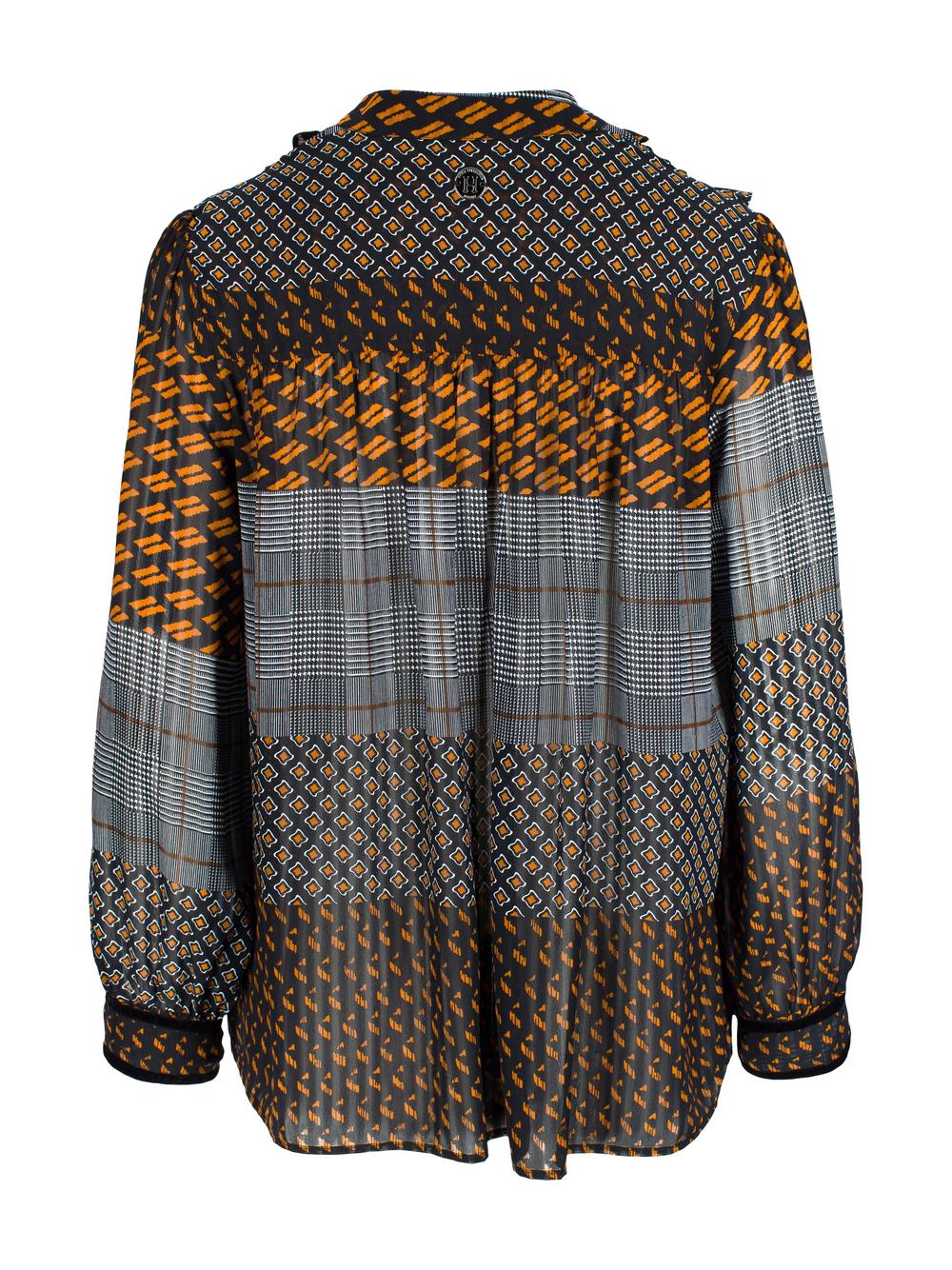 Velvet ribbon blouse Patchwork