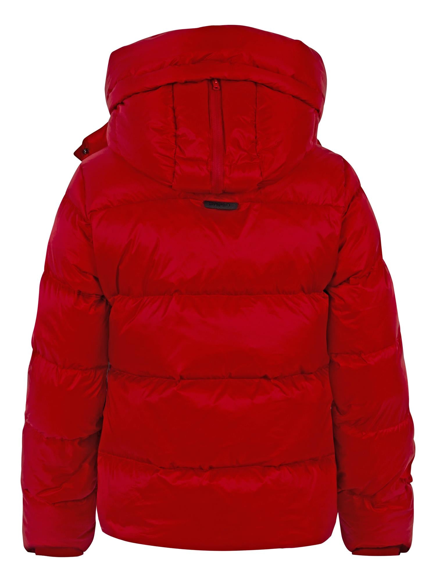 Short hodded puffer jacket Red