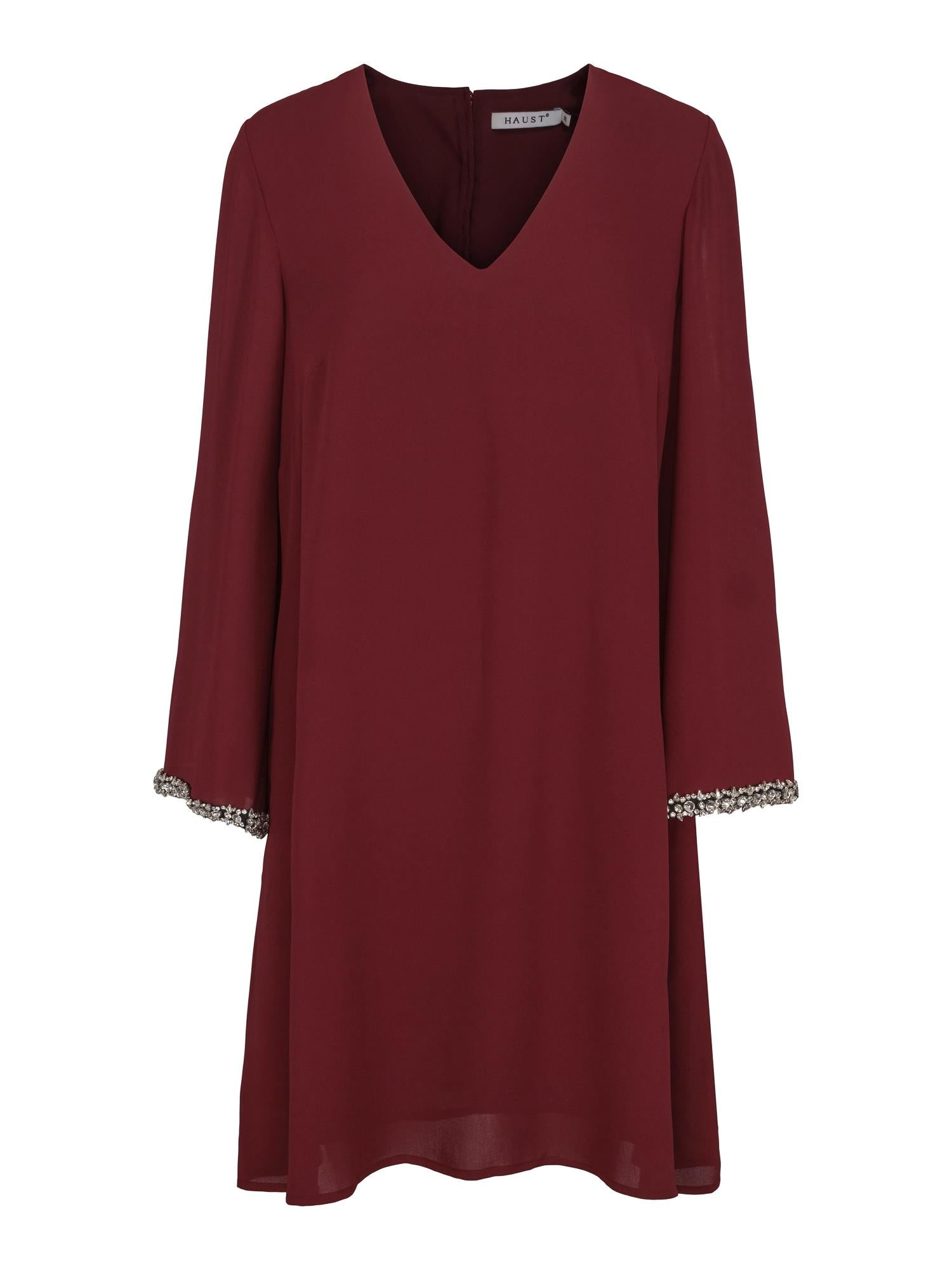 A-shape chiffon diam-detailed dress Deep Burgundy