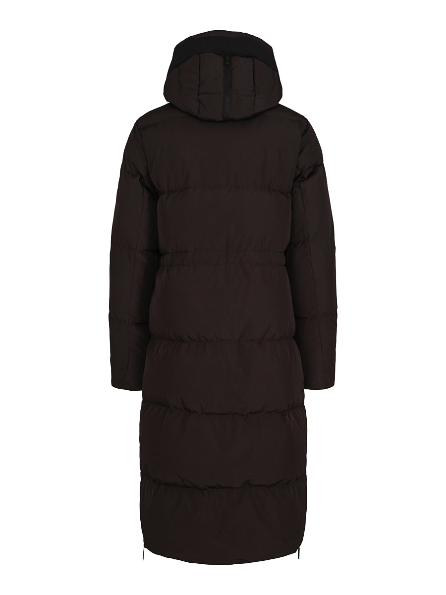 Long warm down coat Black