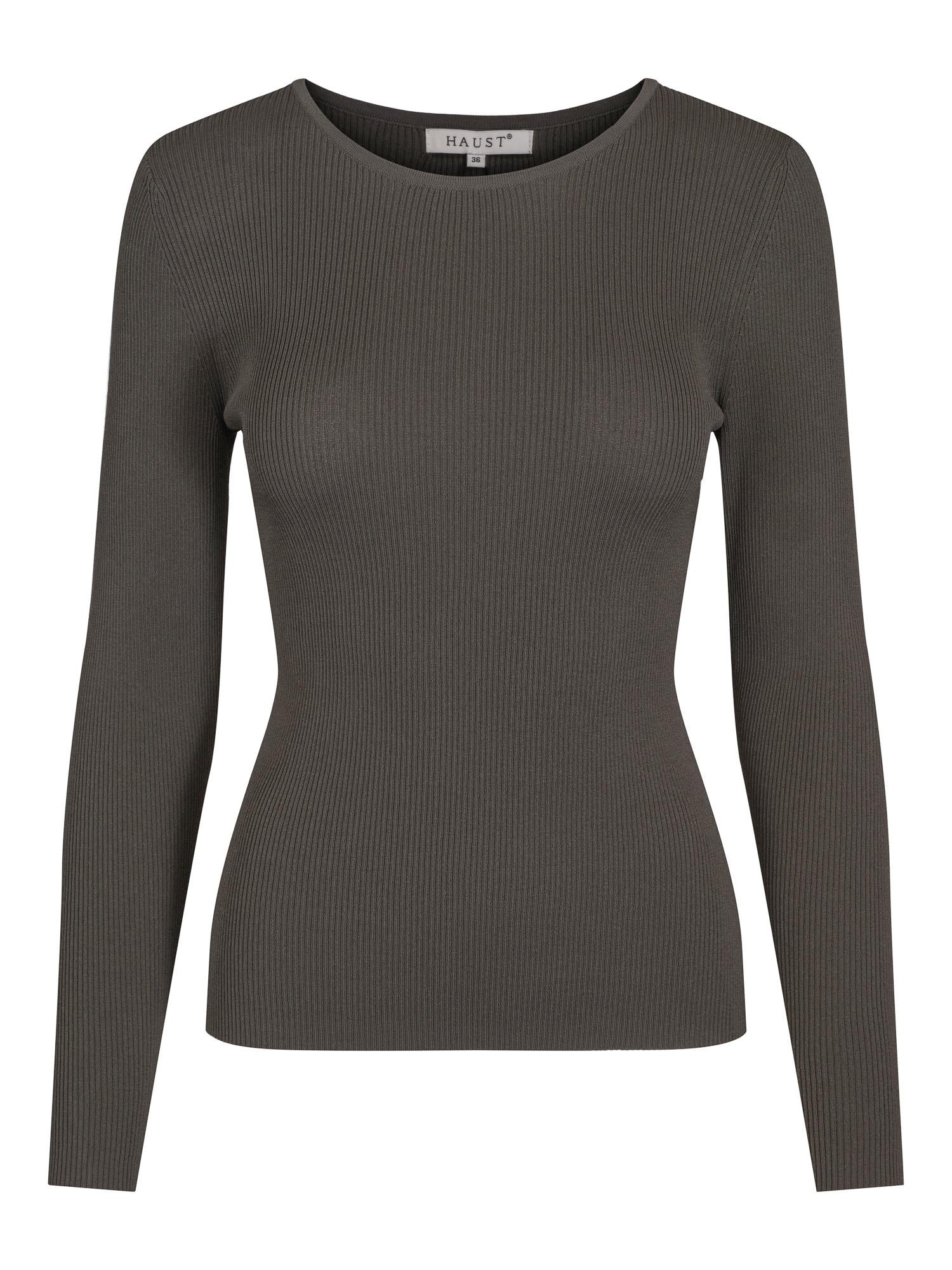 Rib long sleeve pullover Olivengrønn