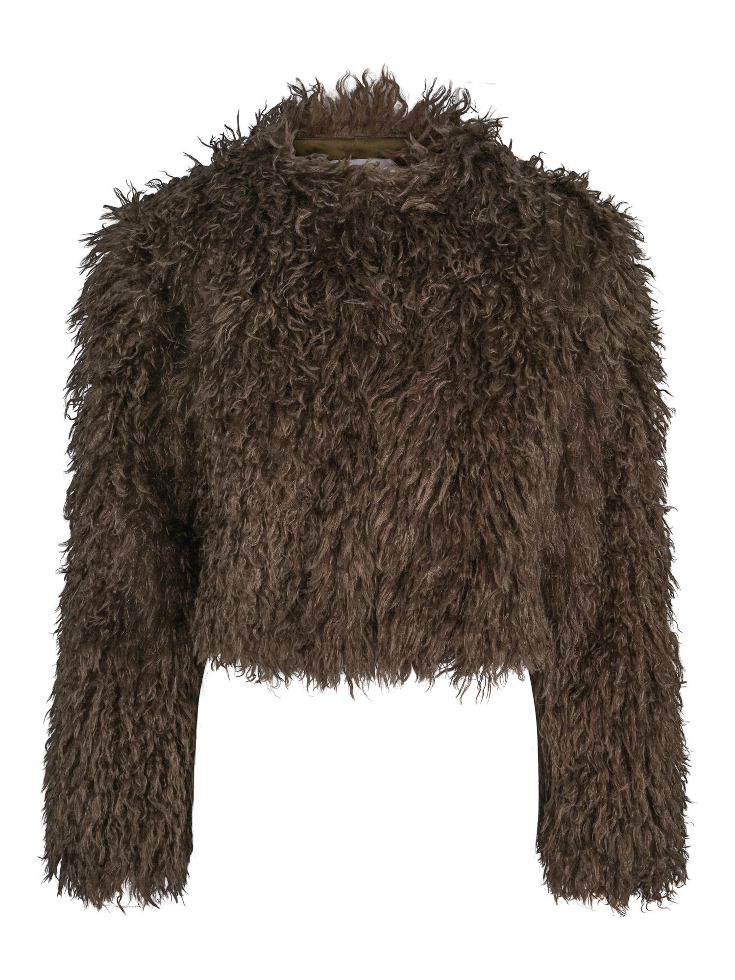 Faux fur fashion jacket Olivengrønn