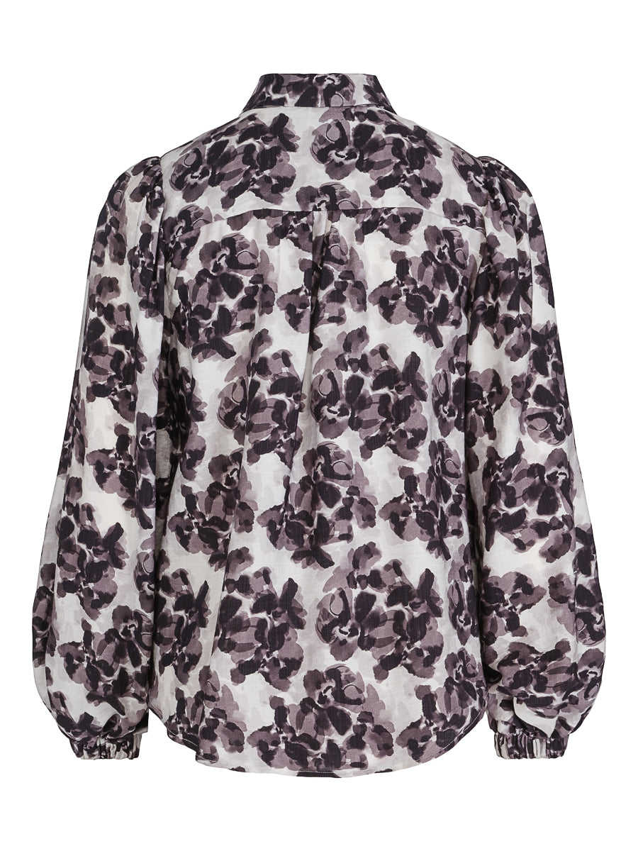 Feminine loose blouse White/Flower