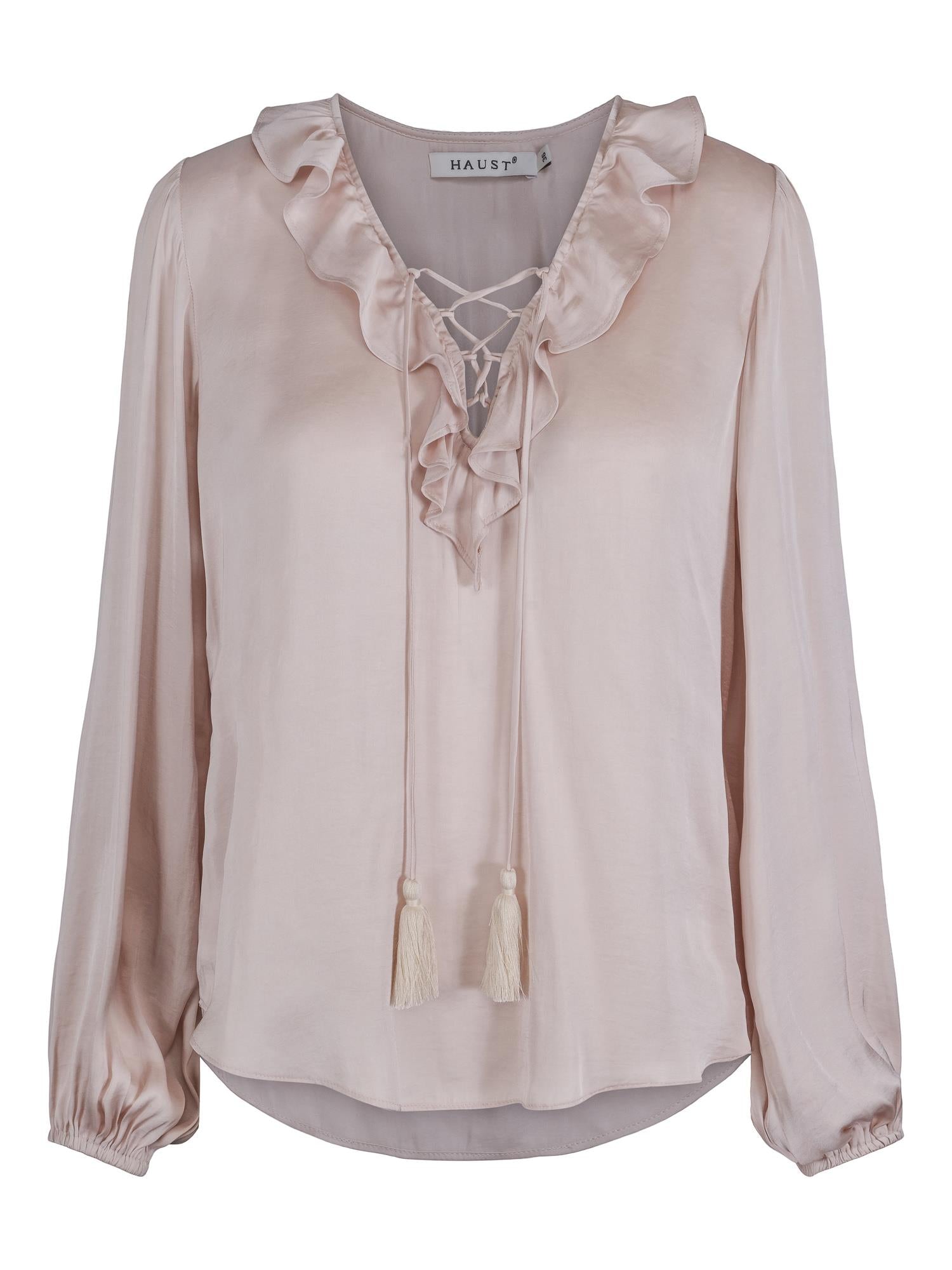 Ruffle blouse Champagnefarget