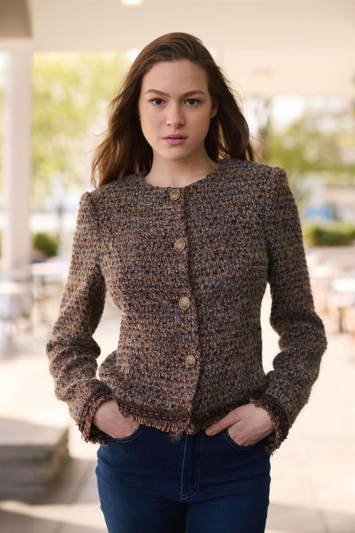 Short fashion blazer Brown