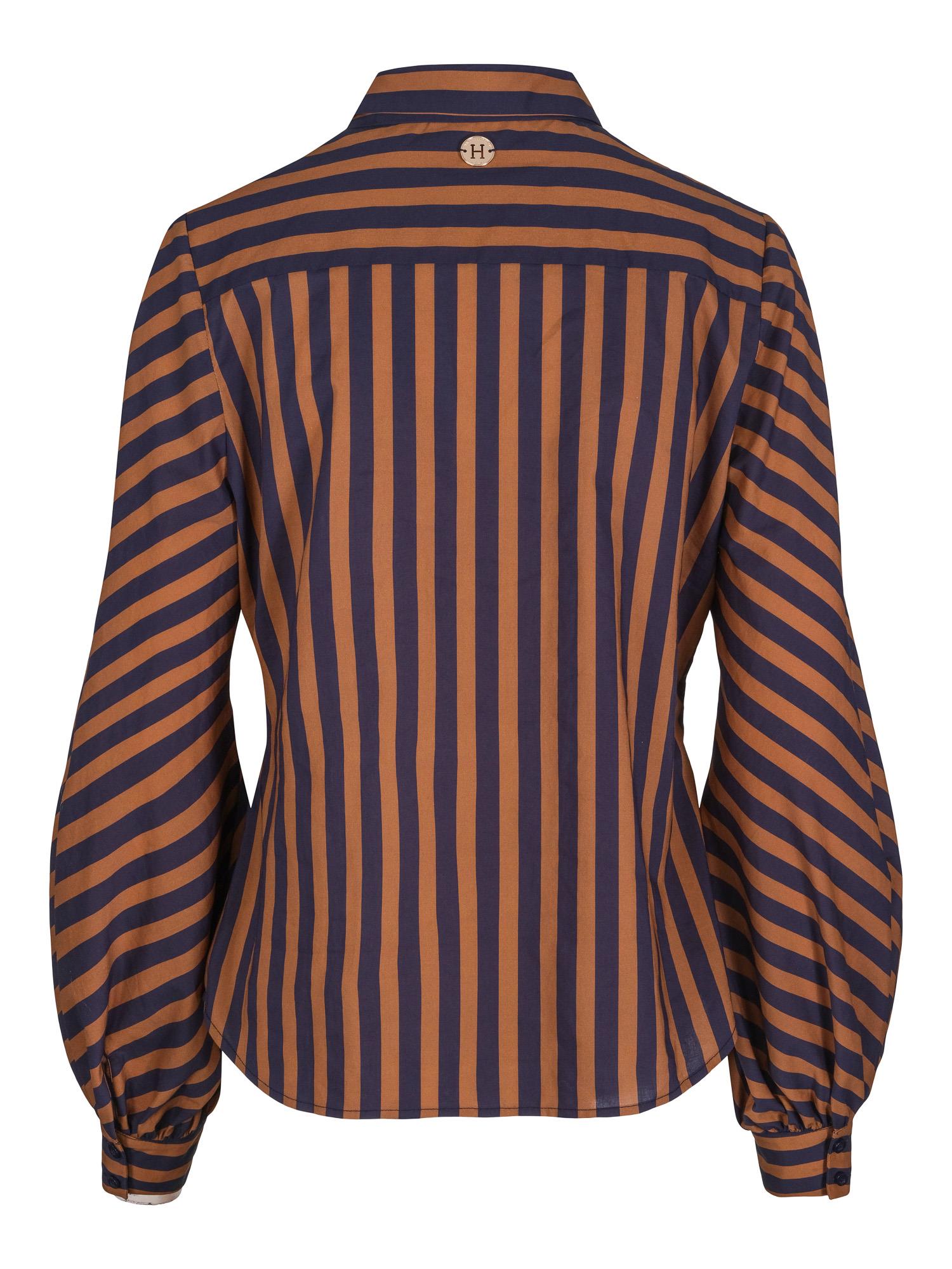 Detailed striped blouse Marineblå