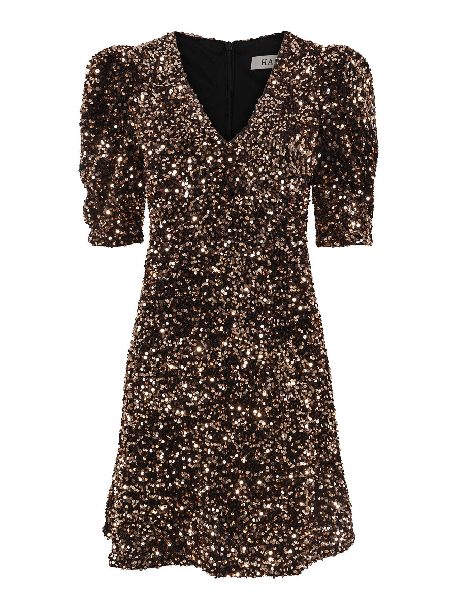 Sequins dress wide skirt Black/Gold
