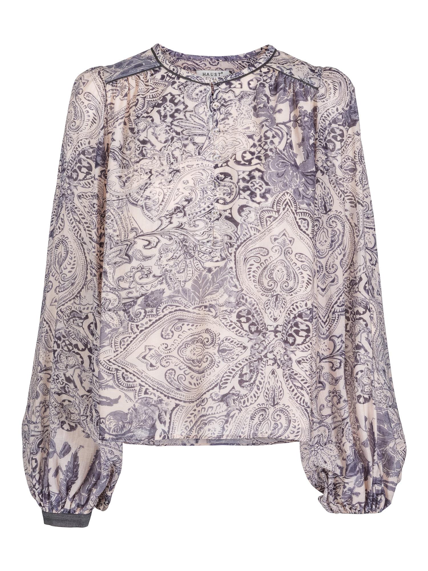 Piping blouse Paisley-blue