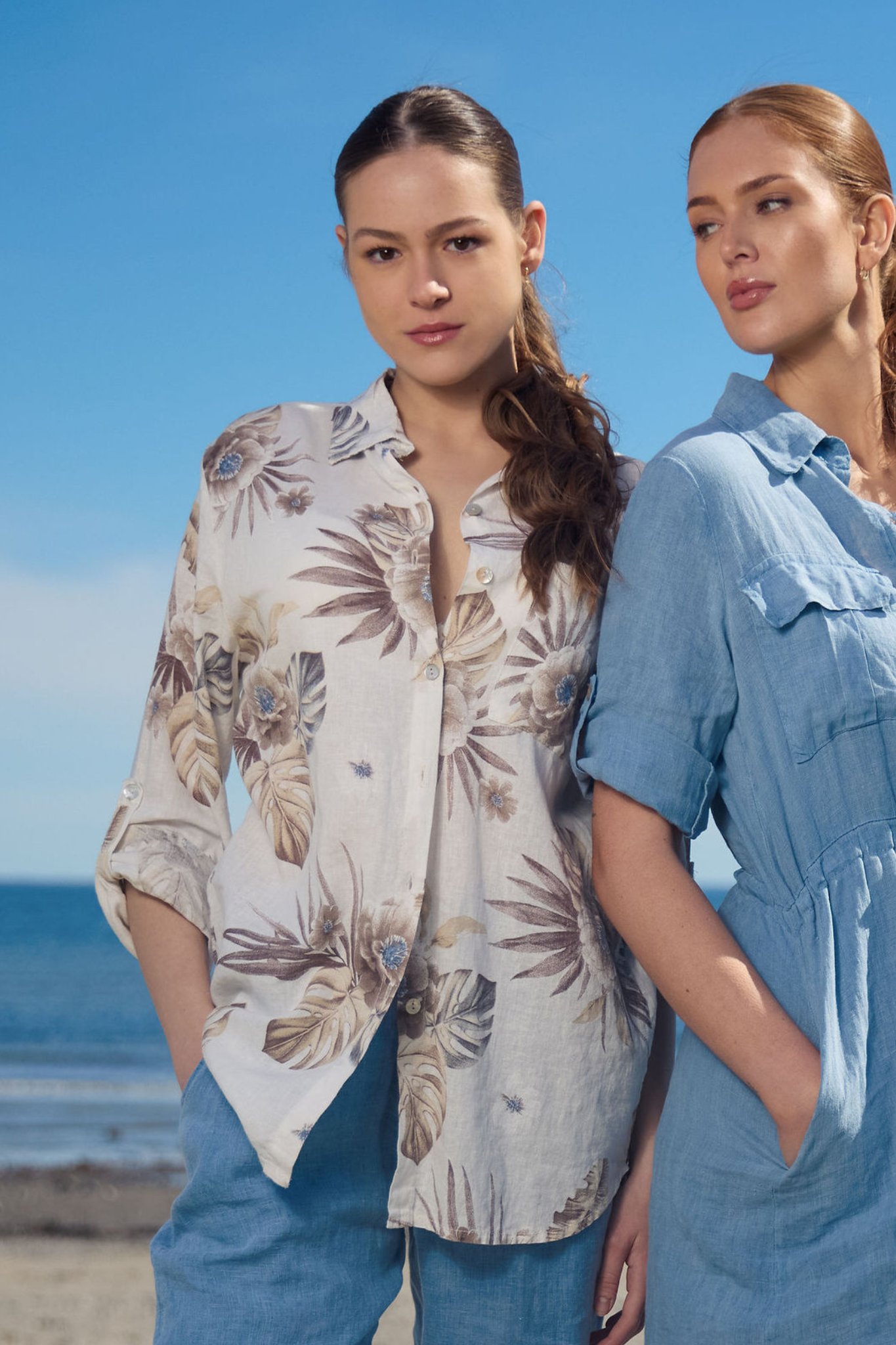 Printed casual shirt Blå-blomstret