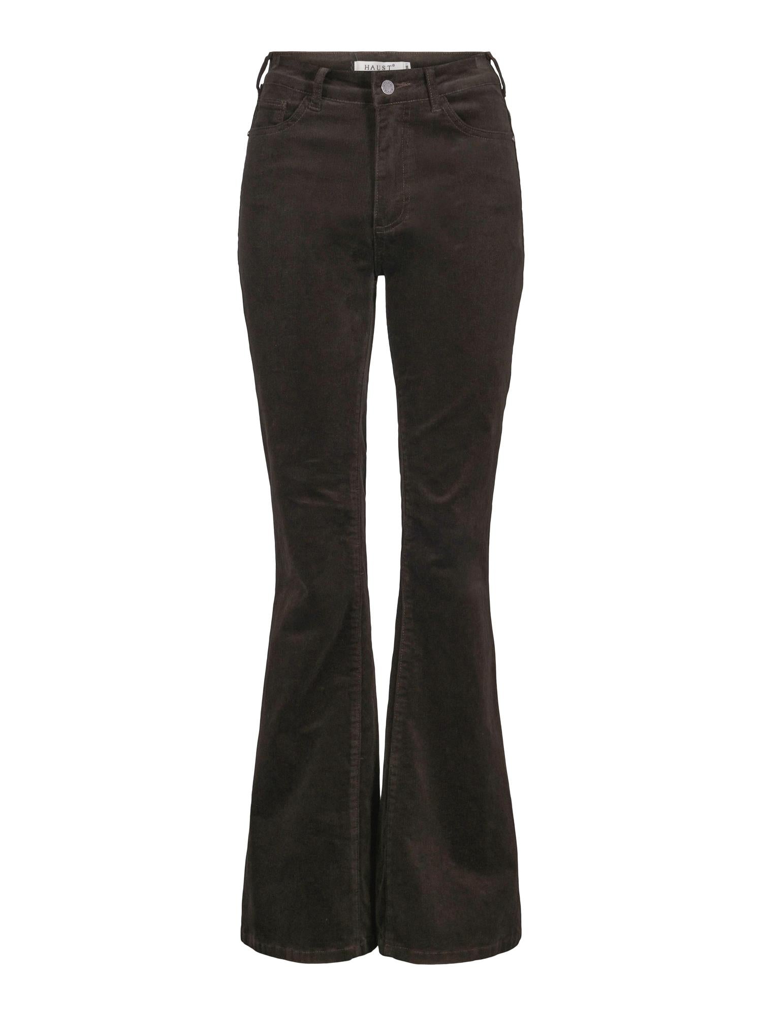 Flared cord trouser Olivengrønn