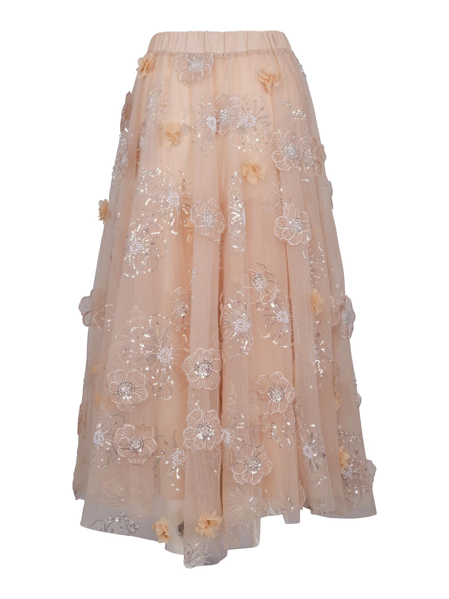 Long fab tulle skirt Flower