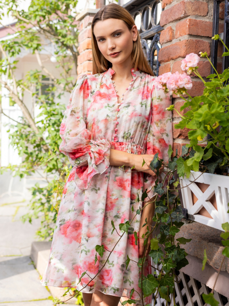 Chiffon flower dress Flower
