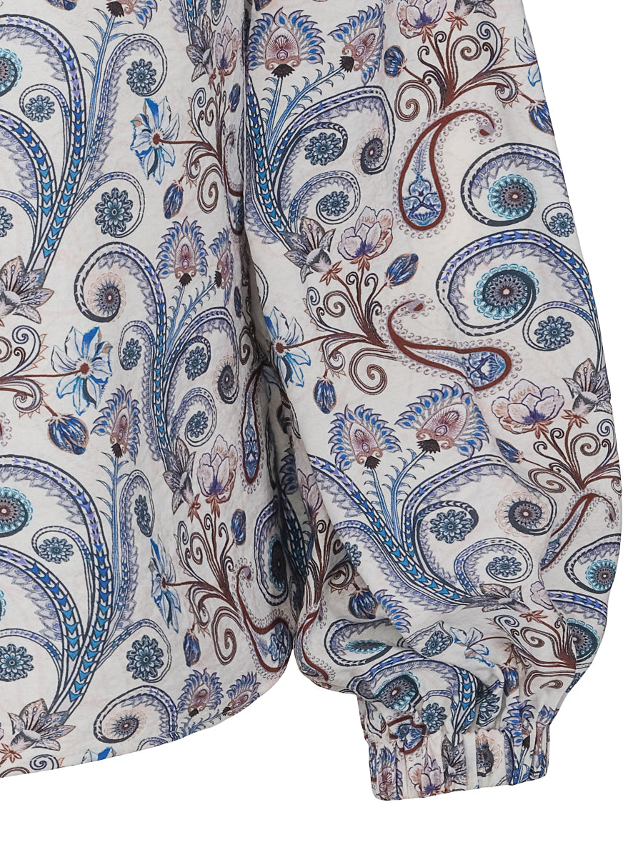 Paisley puffarm blouse Blue